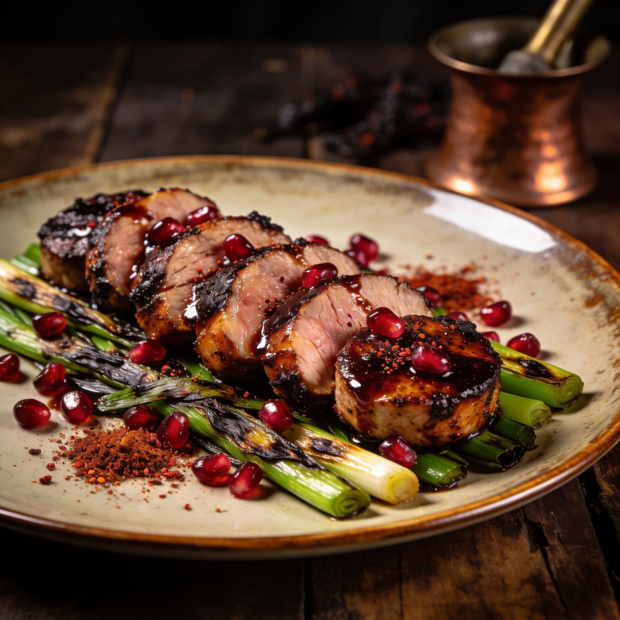 Smoked Pomegranate-Sumac Pork Tenderloin