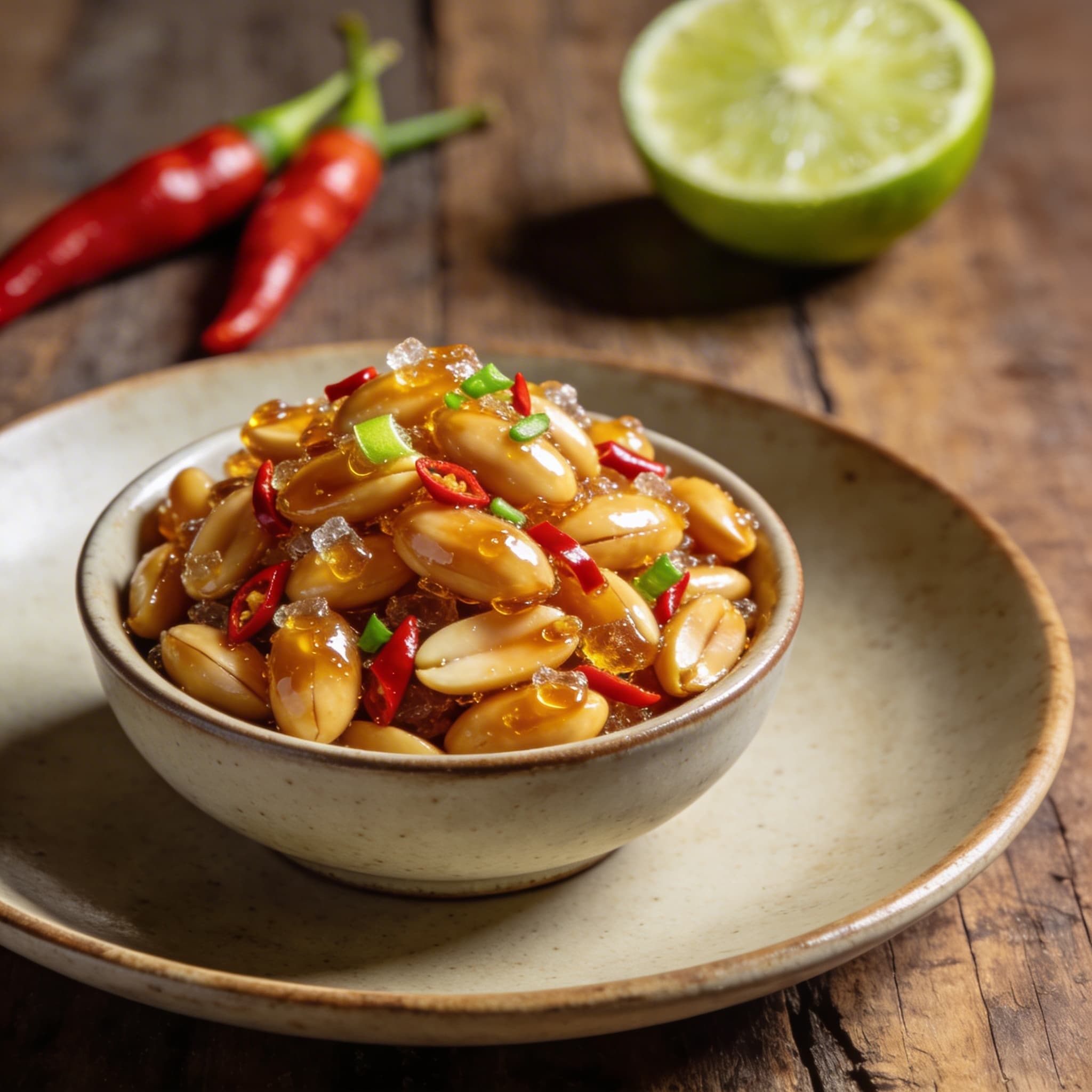 Thai-Chili Glazed Pine Nut Brittle Bites