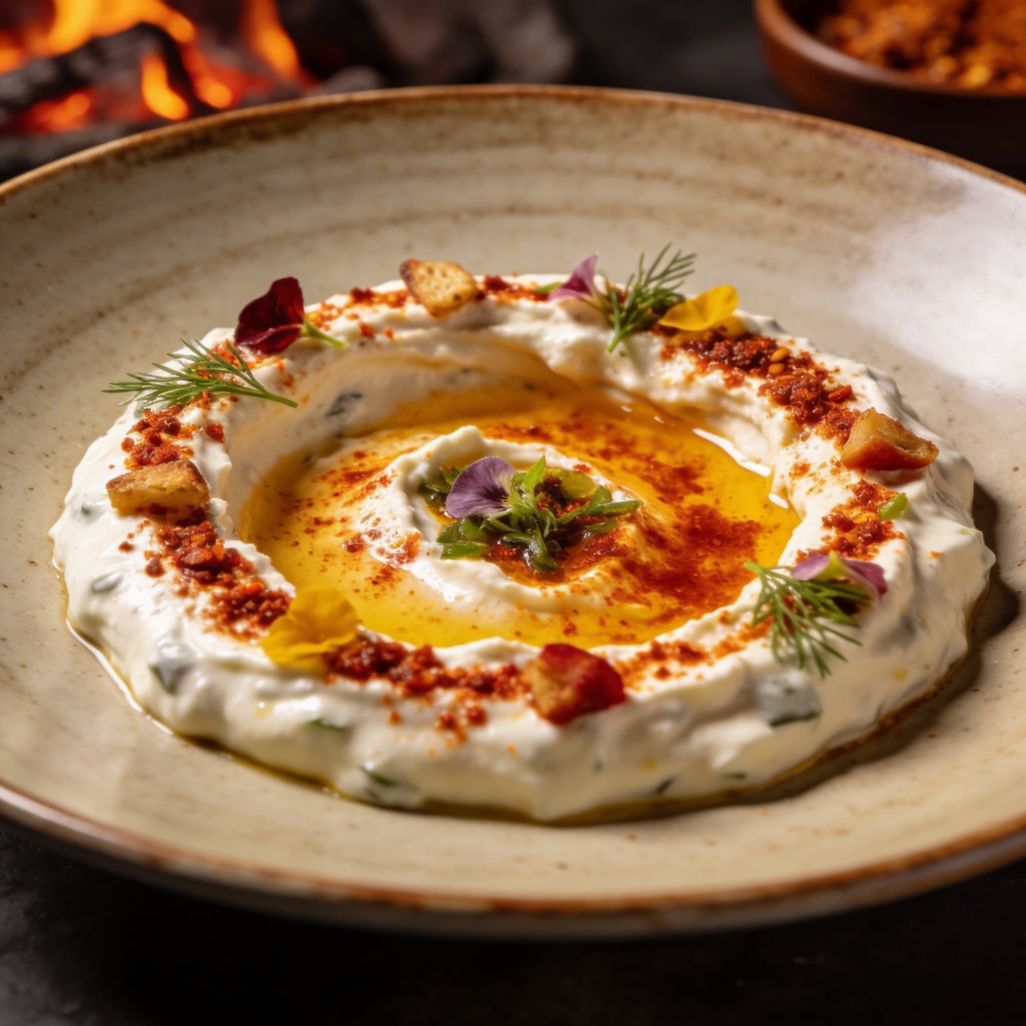 Hearth-Warmed Aleppo Butter Yogurt Dip