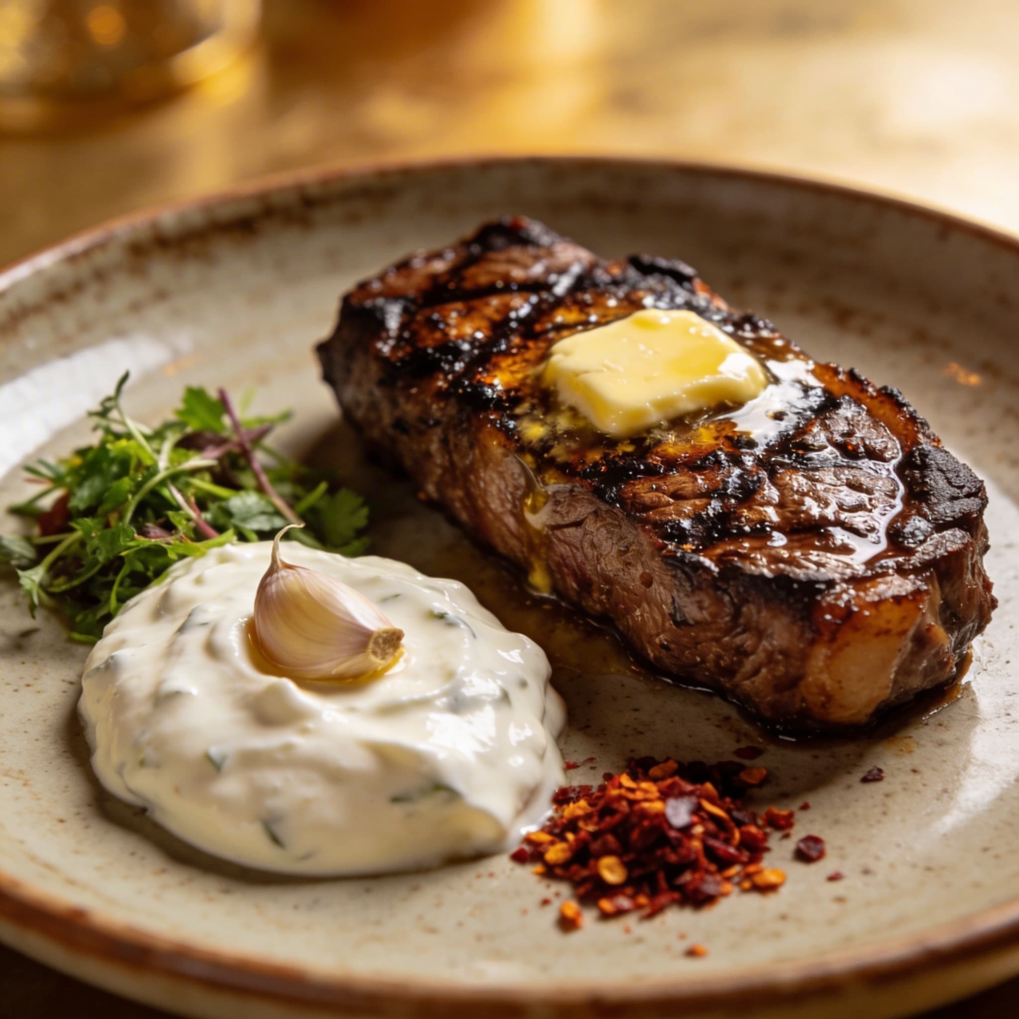 Smoky Urfa Butter Steak with Garlic Yogurt