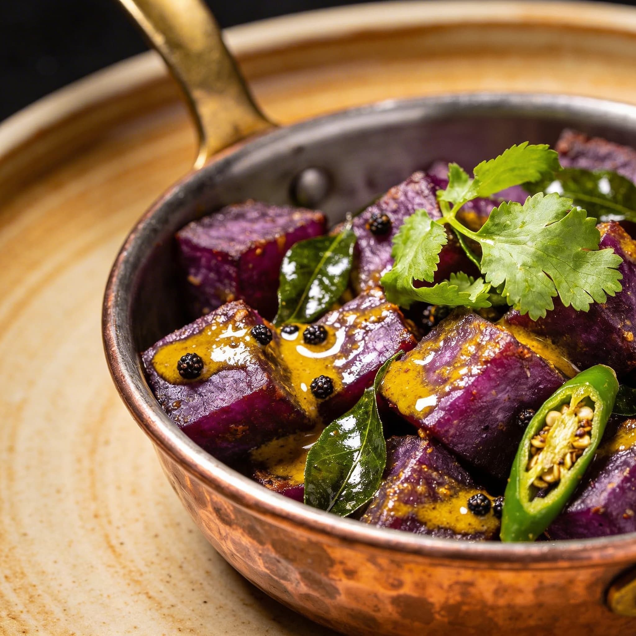 Andean Purple Potatoes with Malabar Tempering