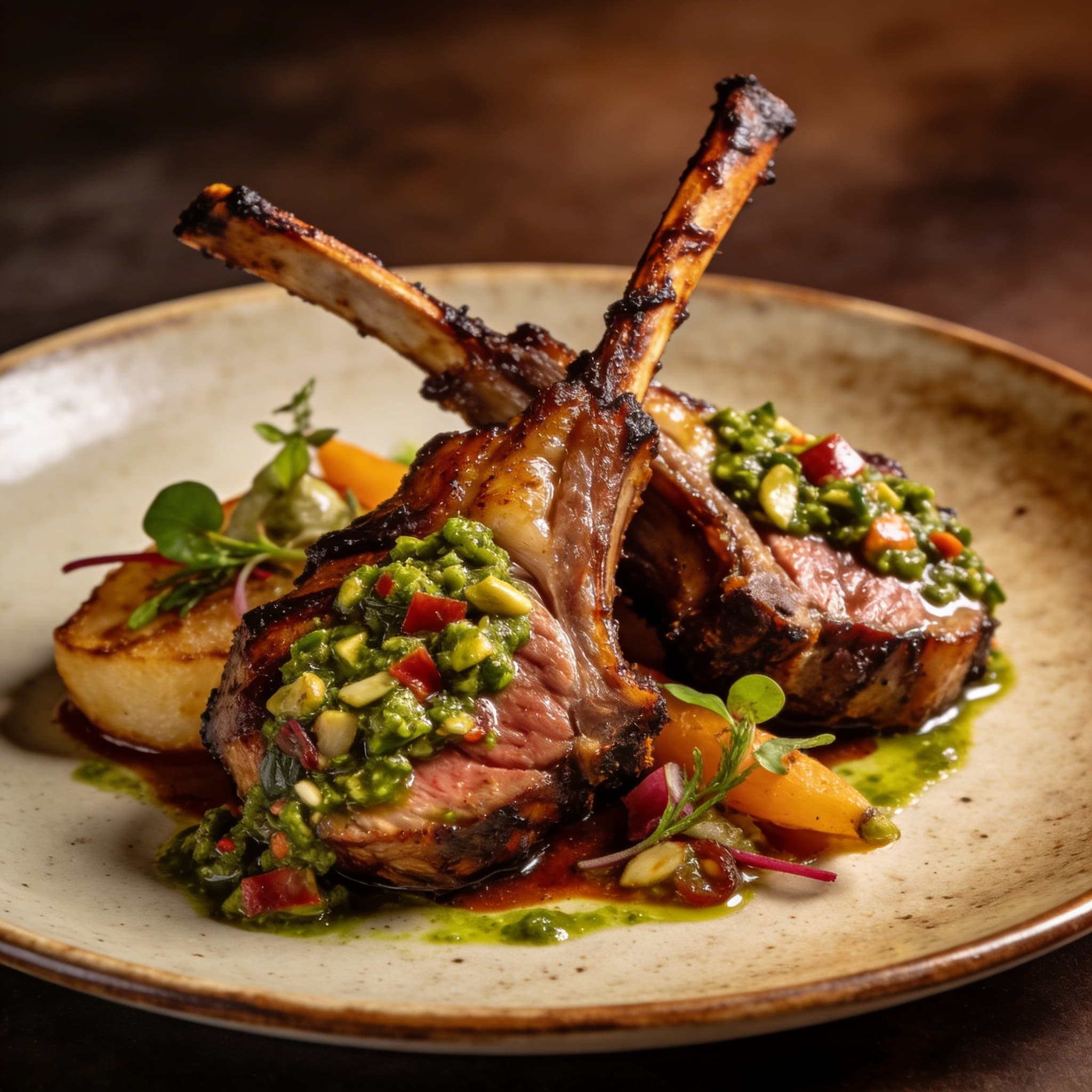 Silk Road Smoked Lamb with Mediterranean Salsa Verde