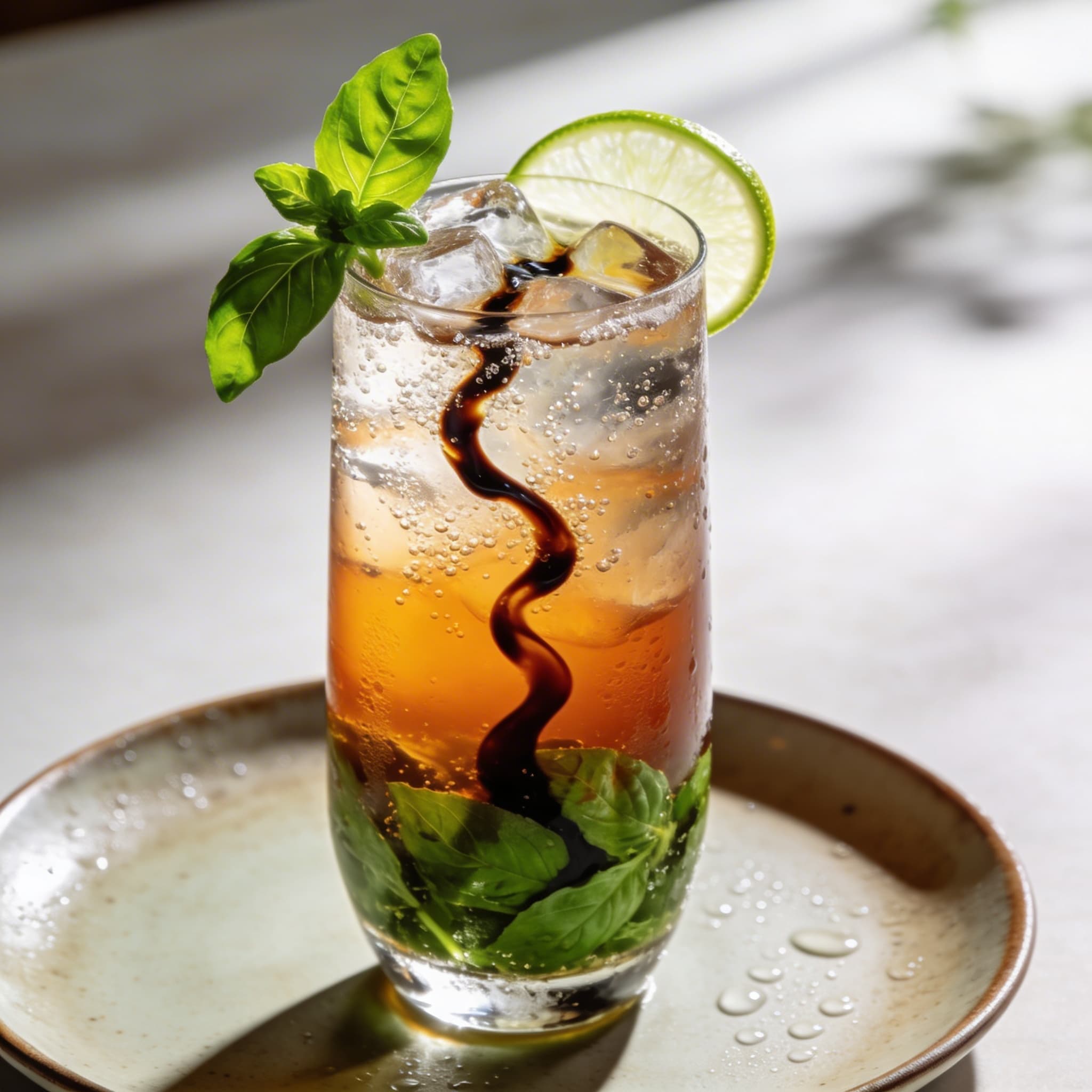The Modena Monsoon: Thai Basil & Balsamic Spritz