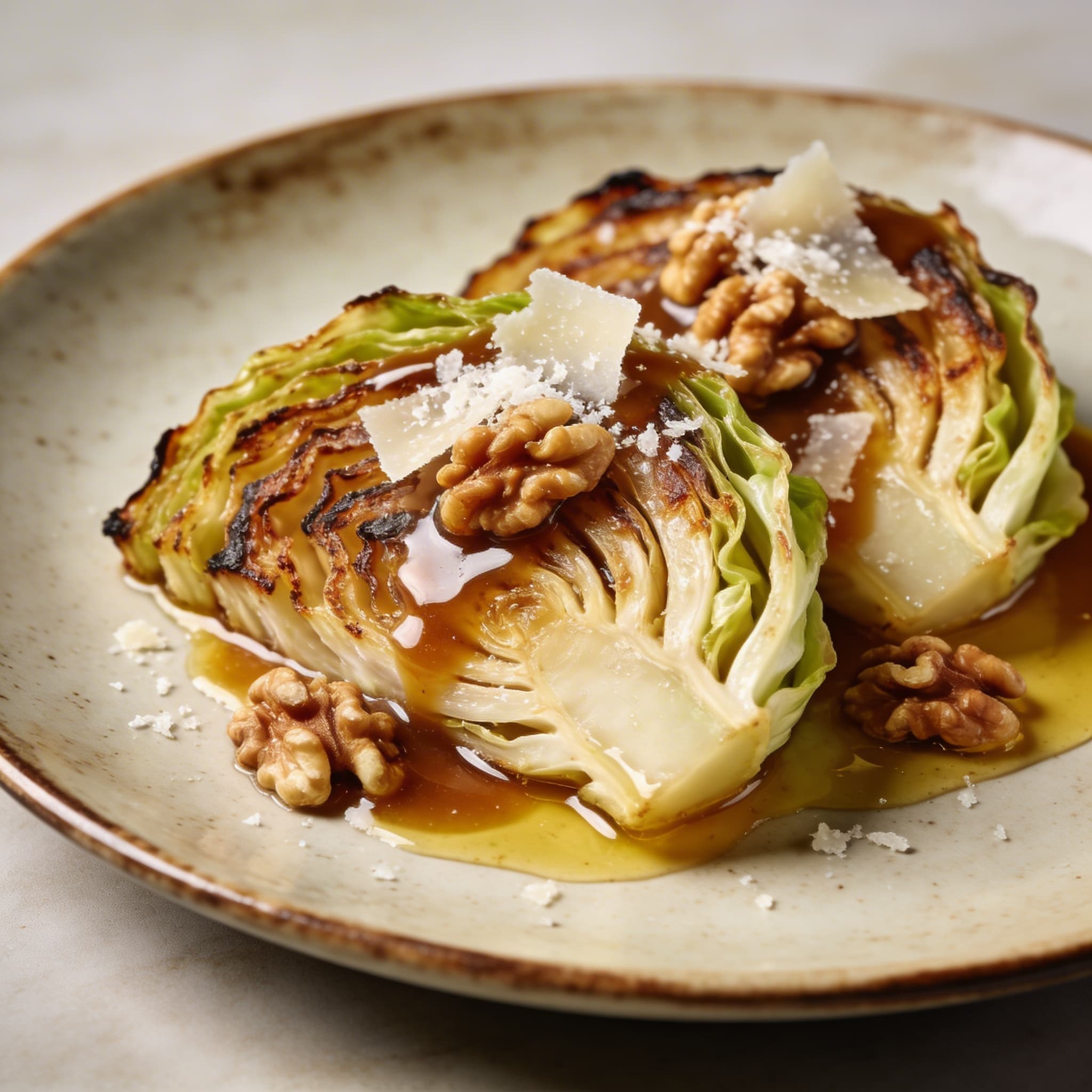 Brown Butter Cabbage Steaks with Pecorino