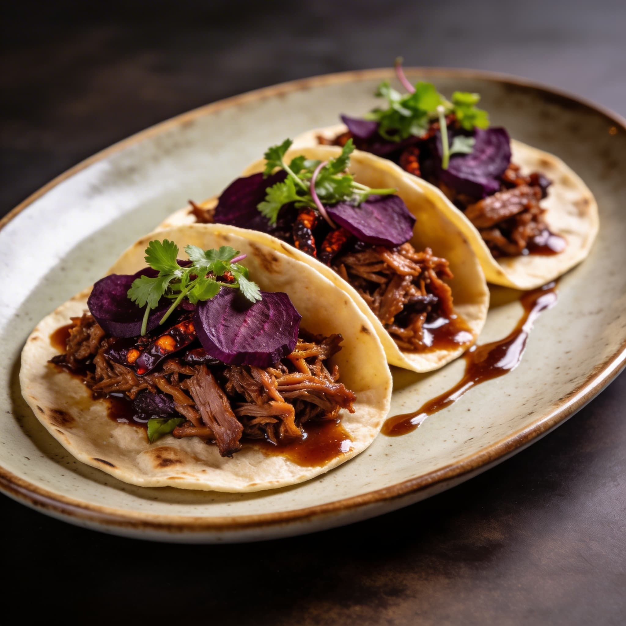 Smoked Hibiscus Chipotle Pulled Pork Tacos