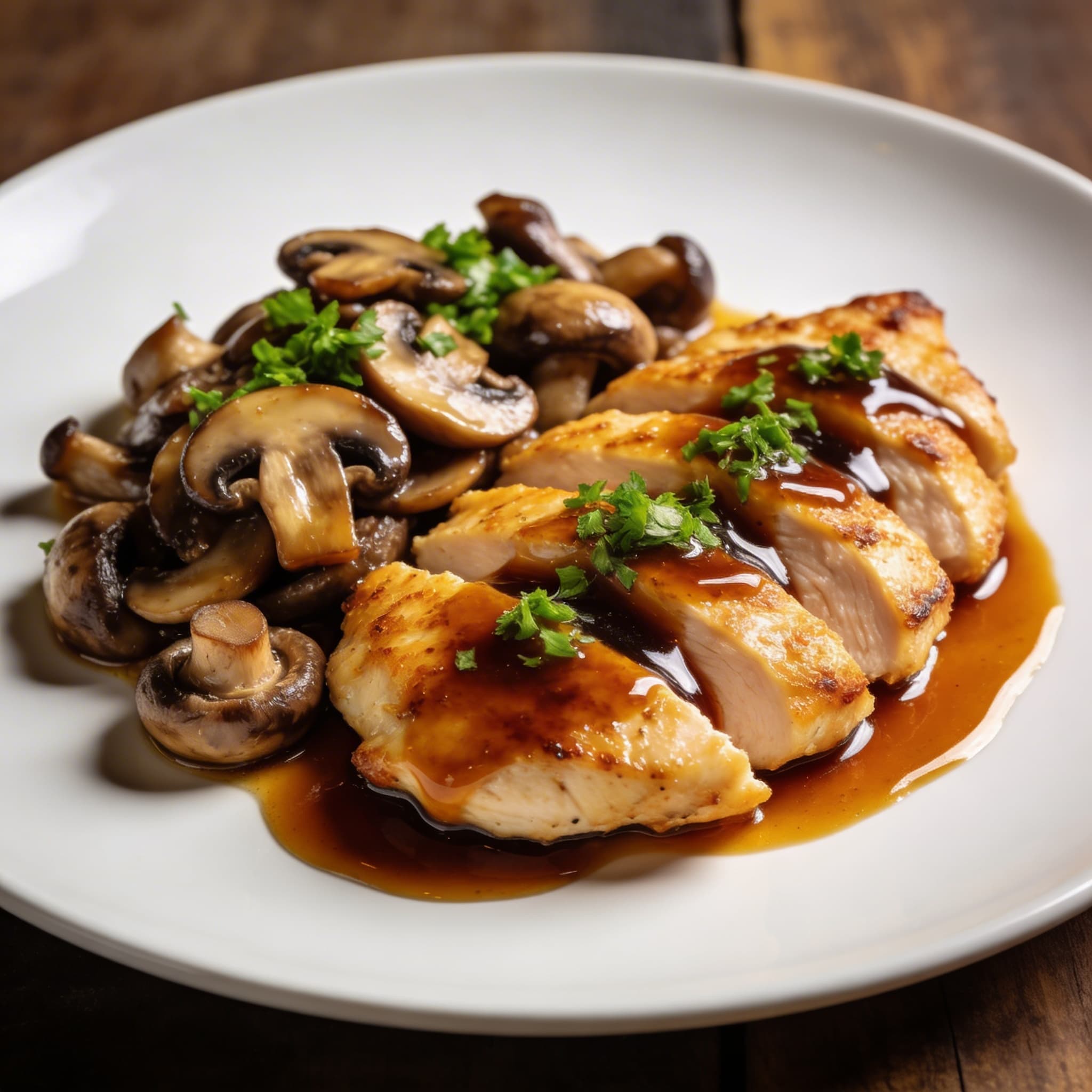 Glossy Marsala Chicken with Earthy Cremini
