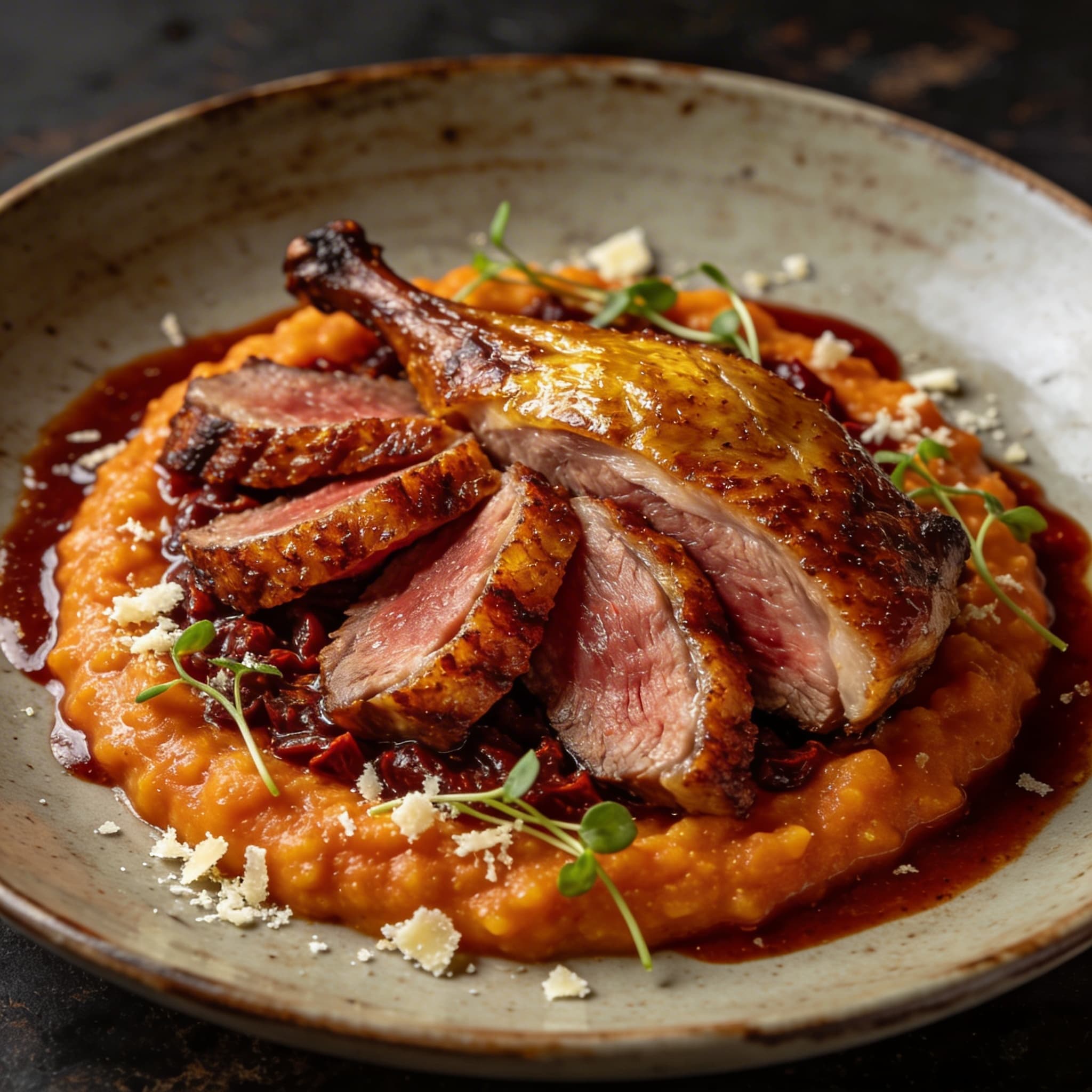 Guajillo Polenta & Crispy Rendered Duck
