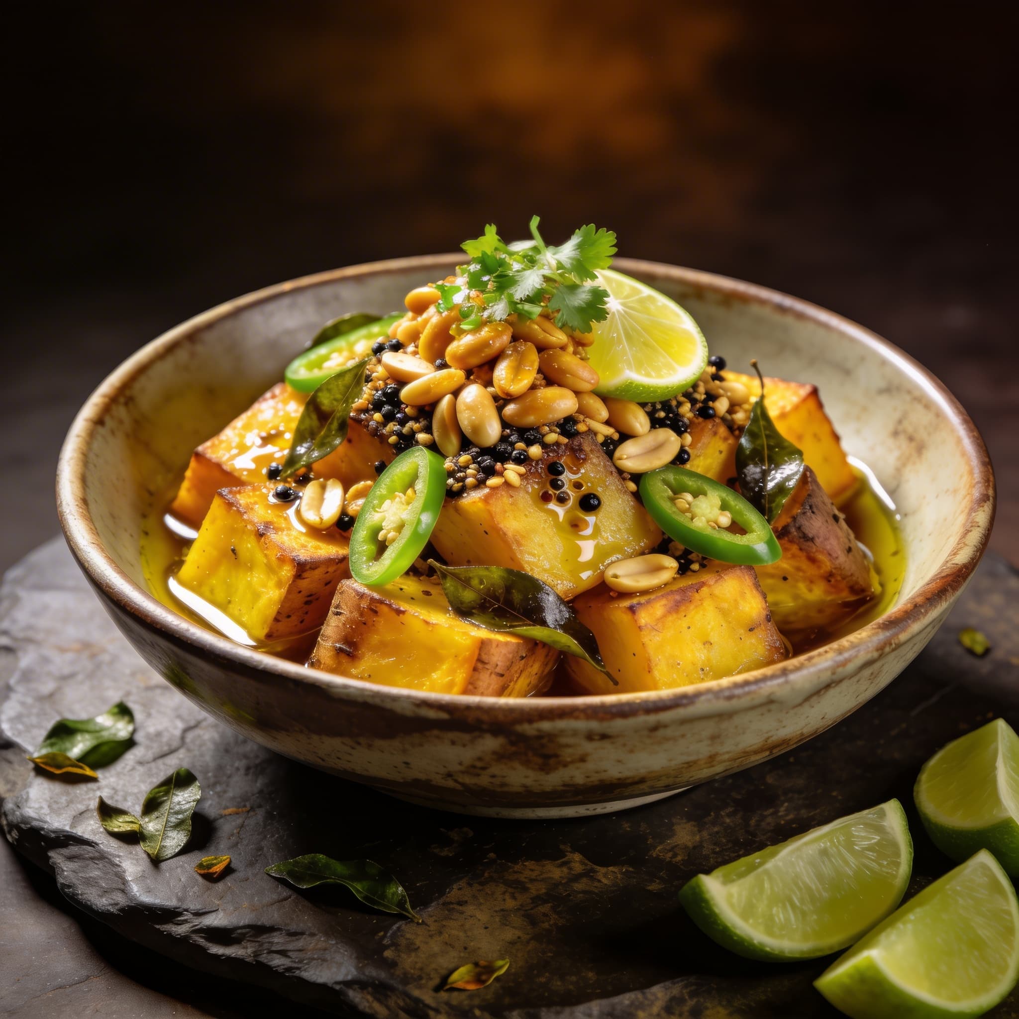 Andean-Malabar Roasted Sweet Potatoes