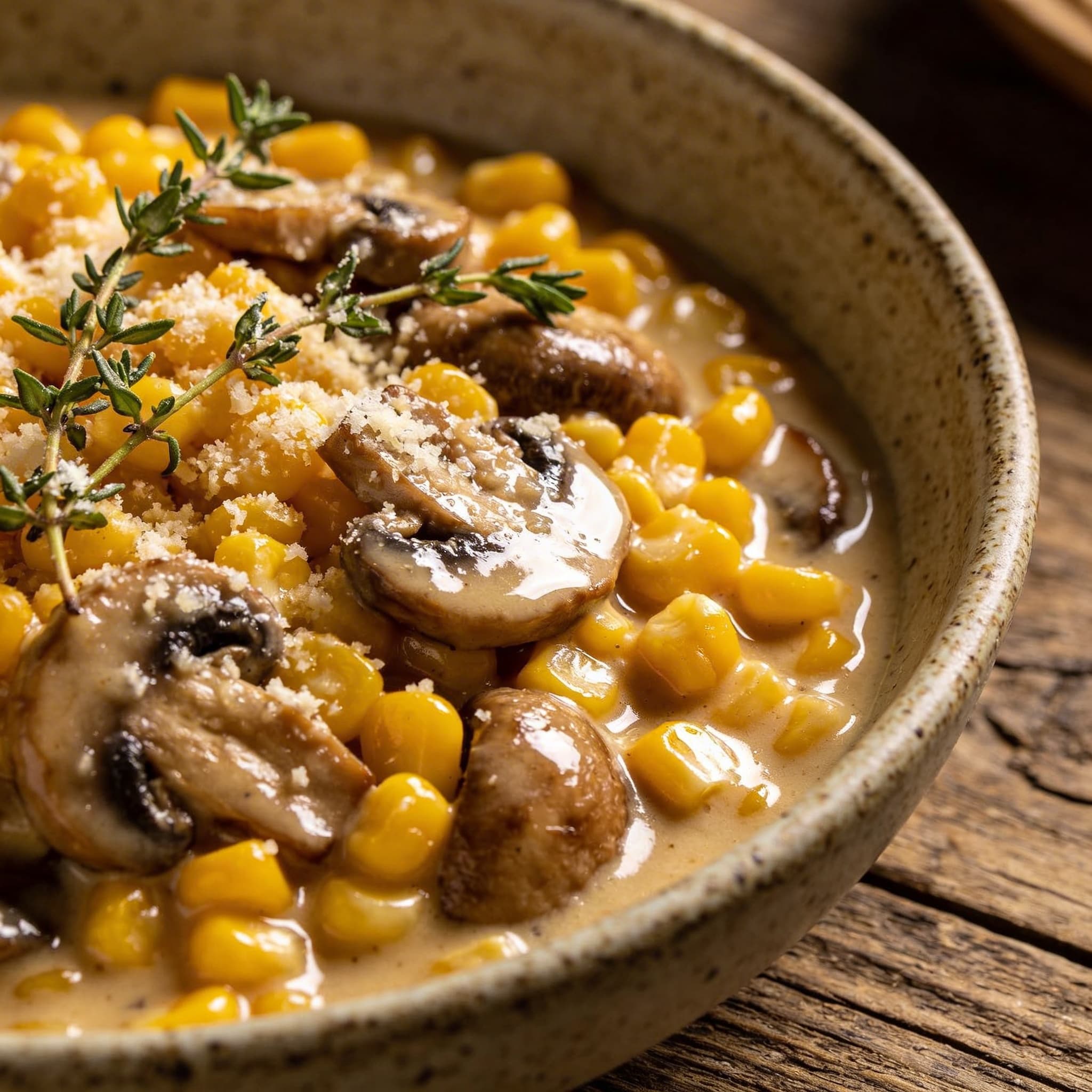 Velvety Creamy Mushroom Corn