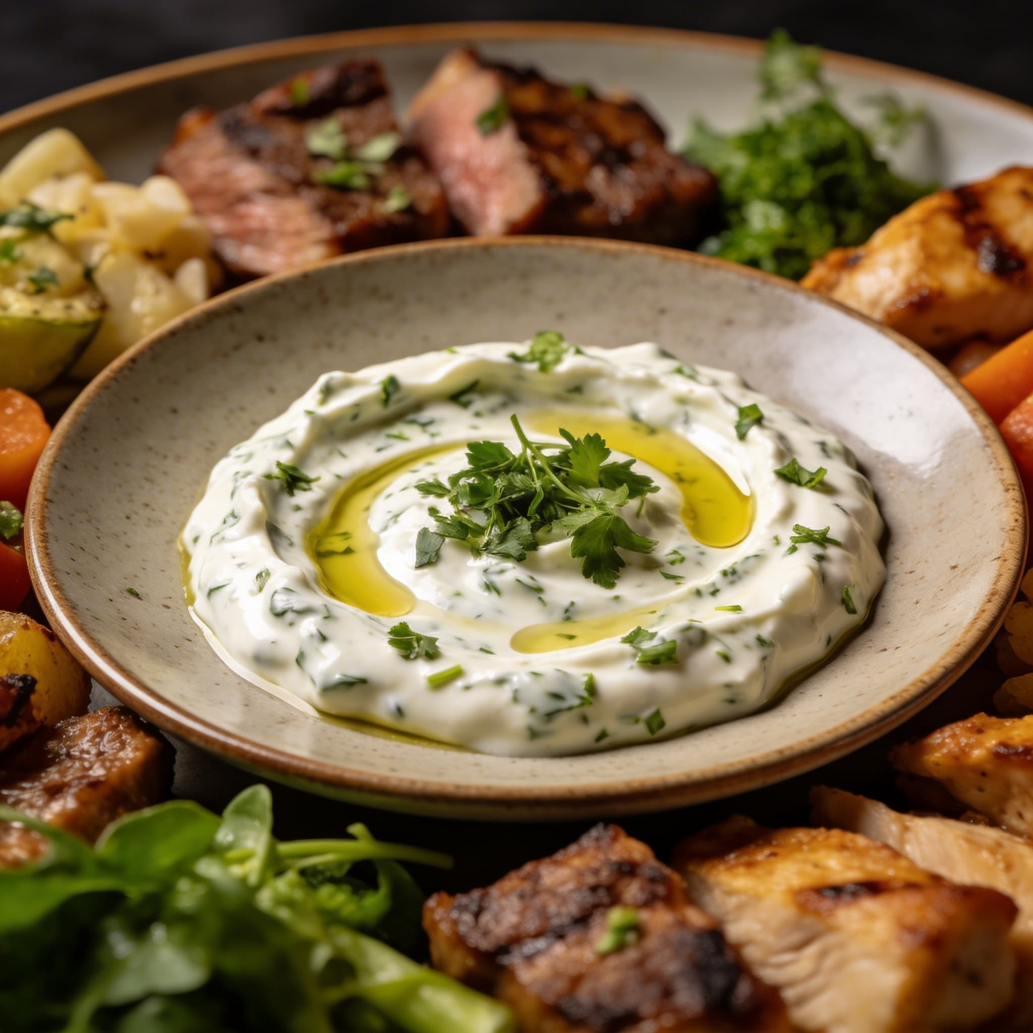 Greek Yogurt Garlic Herb Sauce