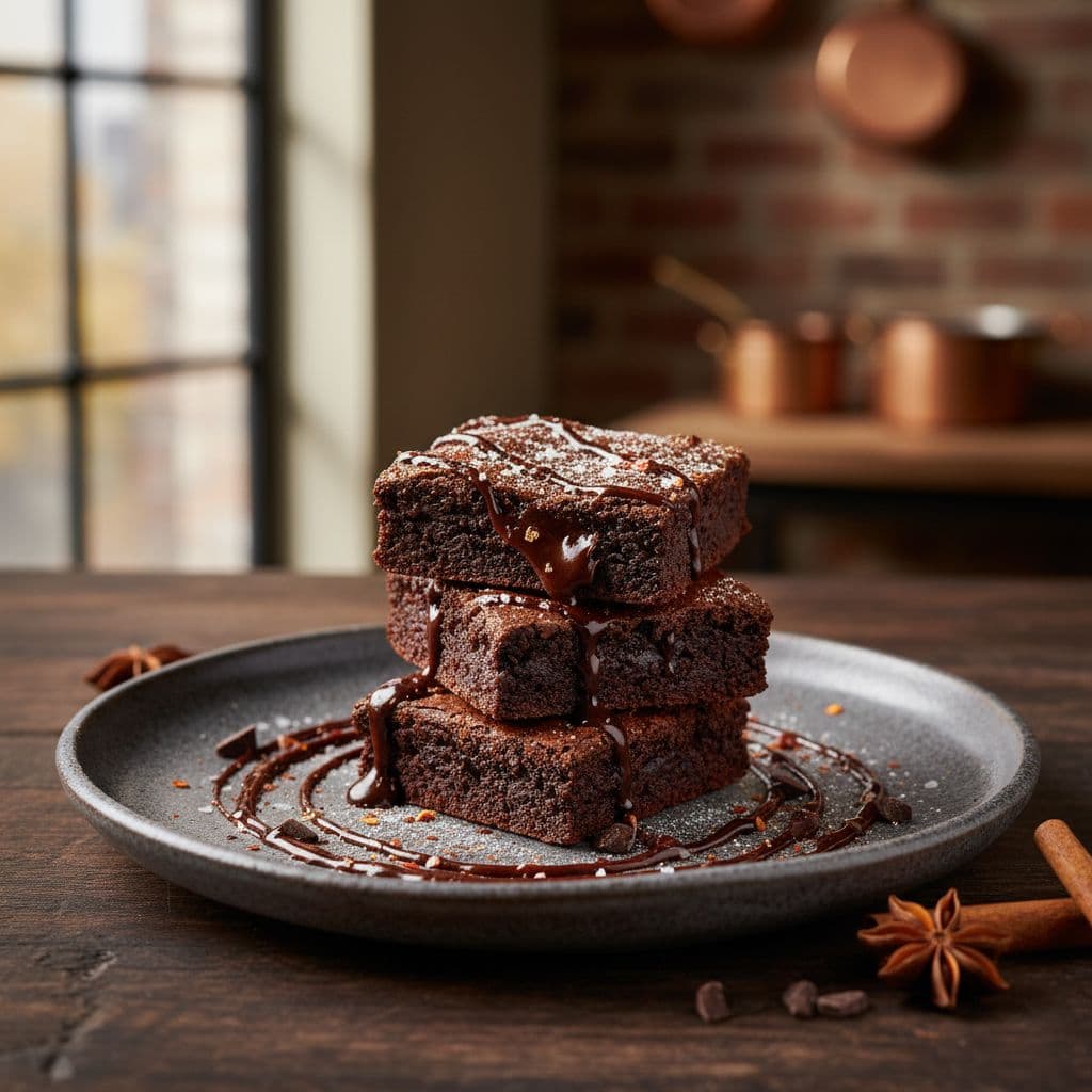 Spiced Midnight Fudgy Brownies