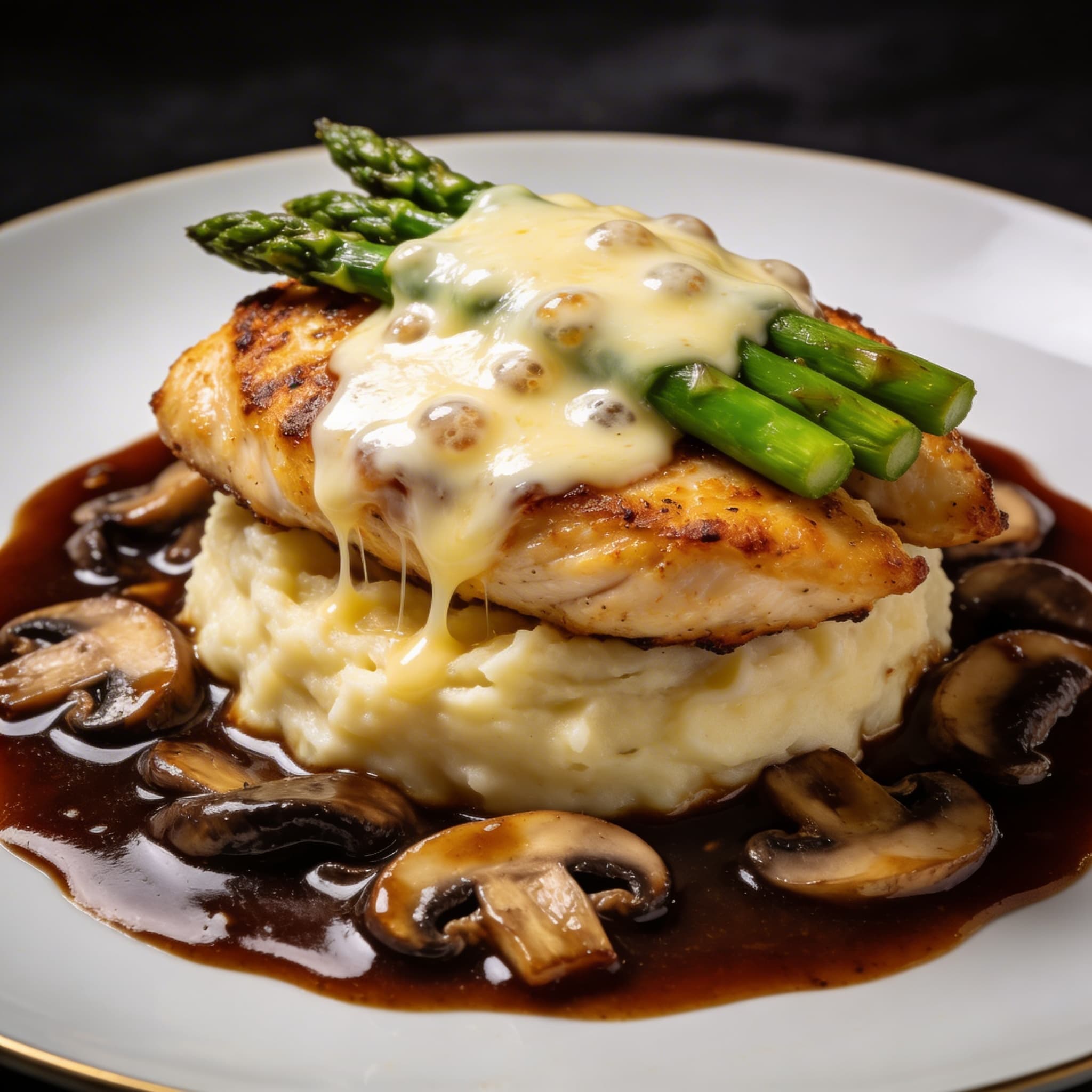 Chicken Madeira with Asparagus & Fontina Melt
