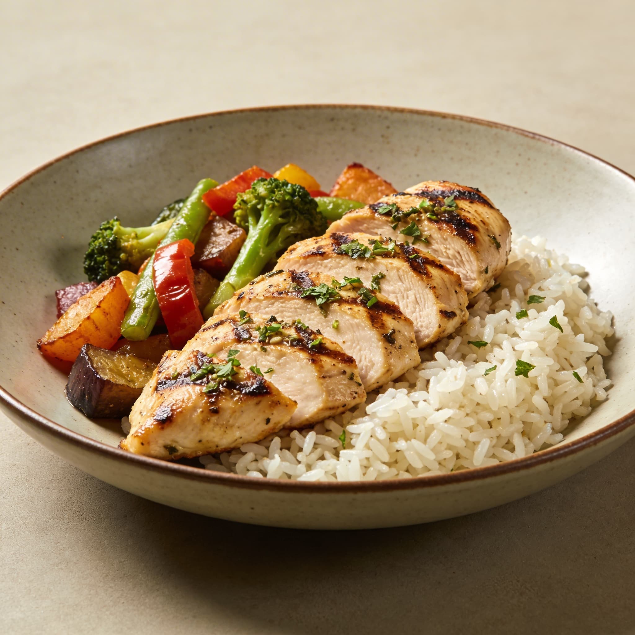 Garlic Herb Grilled Chicken Recovery Bowl