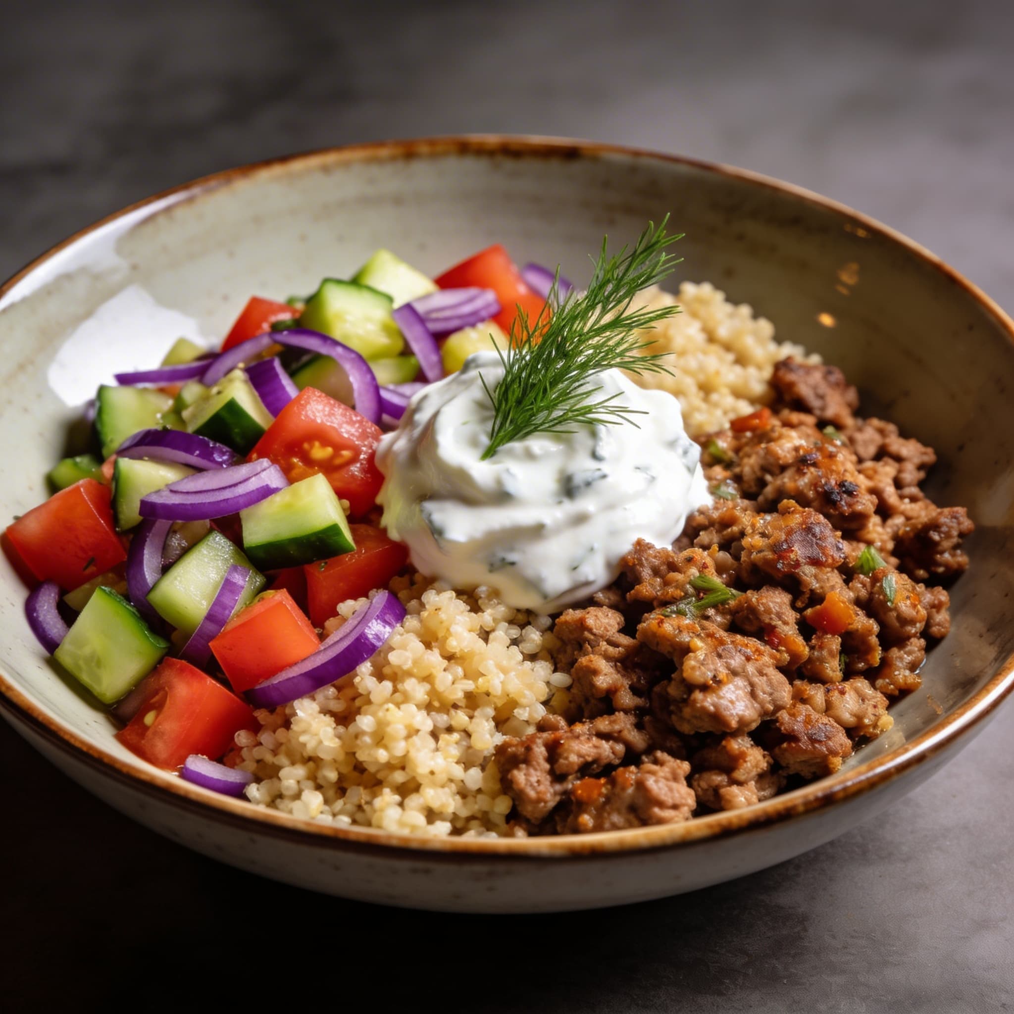 Mediterranean Ground Turkey Bowls