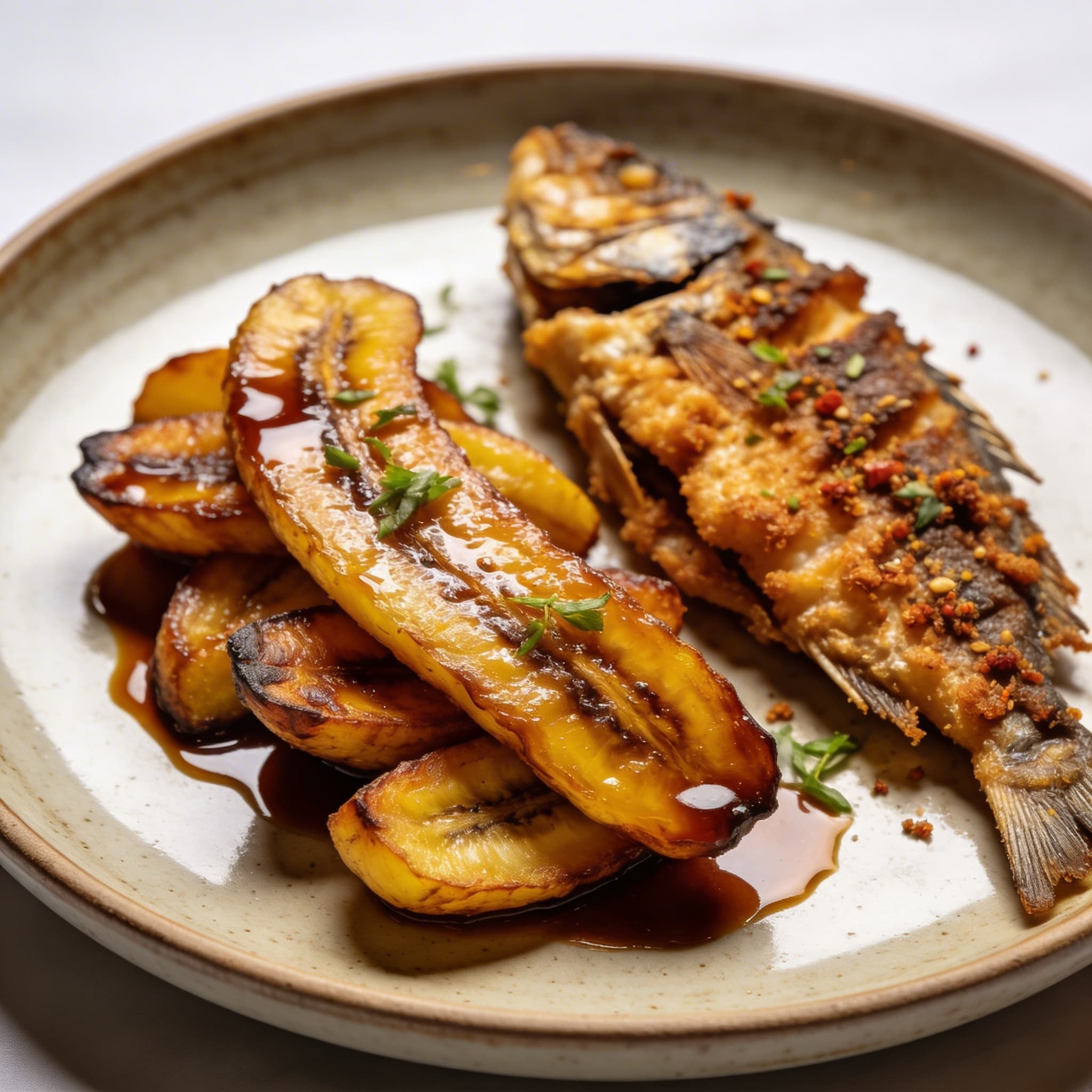 Fried Plantains and Crispy Fish