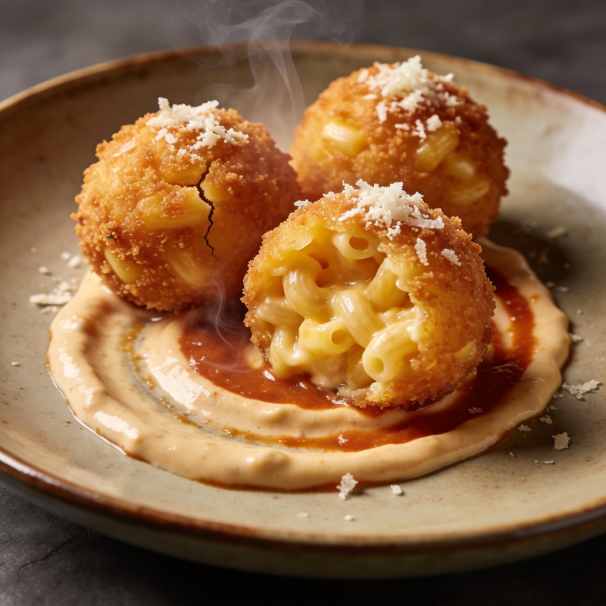 Crispy Mac & Cheese Balls with Creamy Marinara