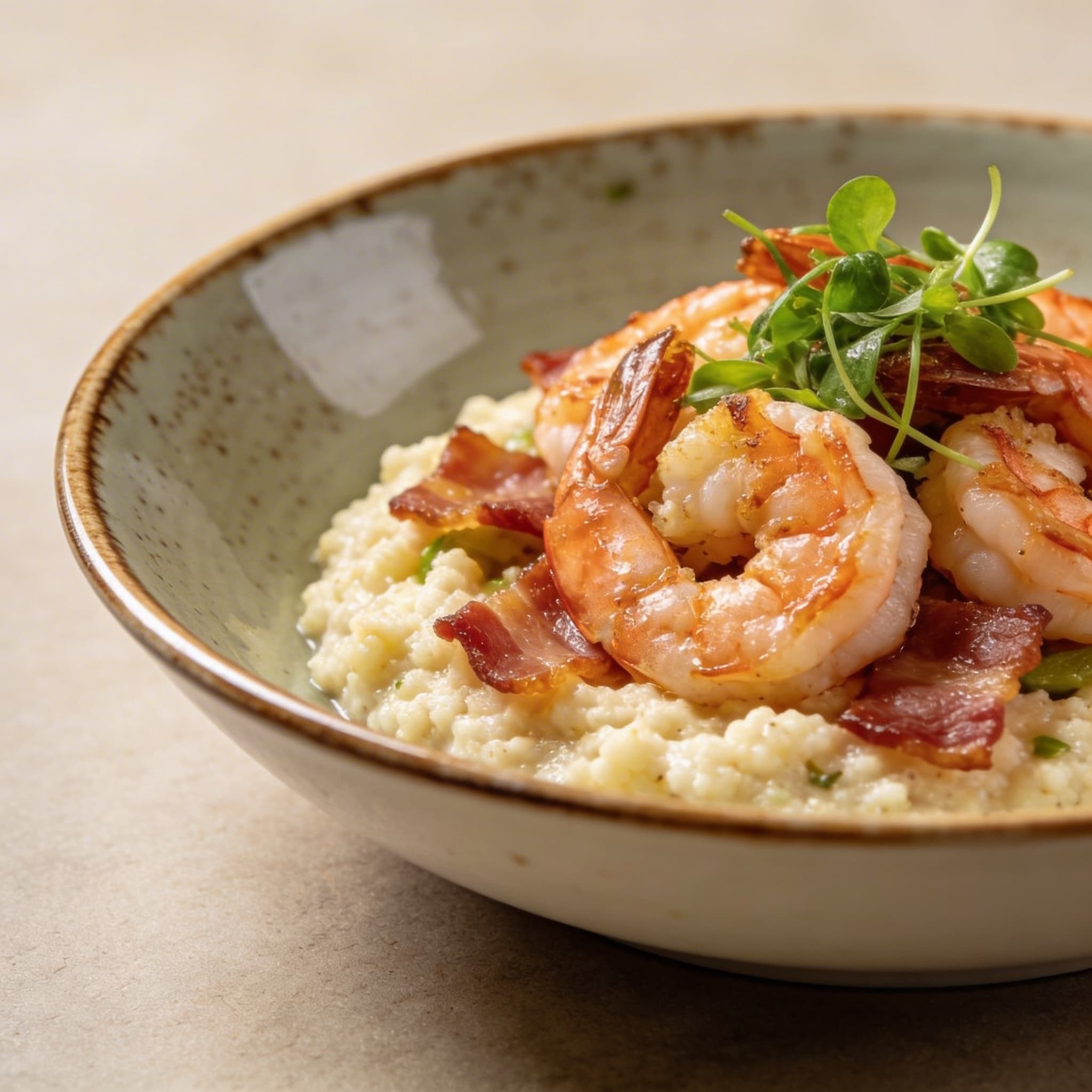 Cauliflower Grit Shrimp Bowl