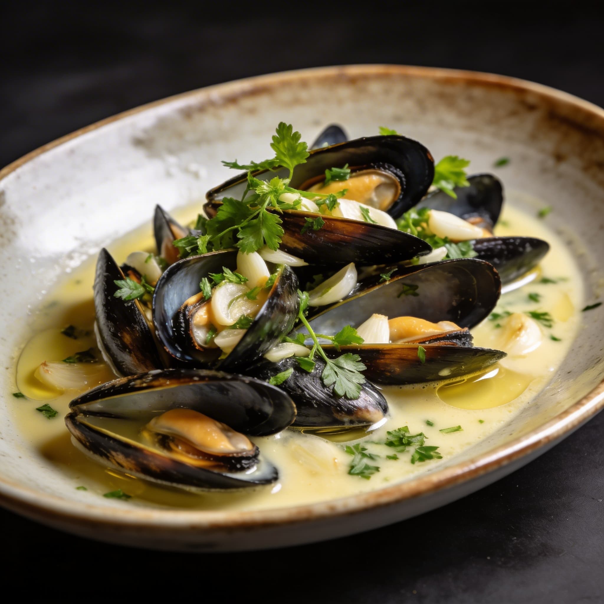 Mussels in White Wine Broth