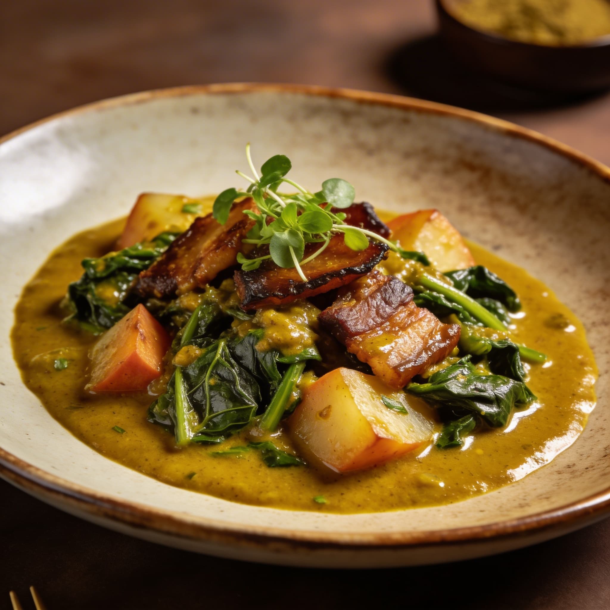 Savory Liberian Potato Greens Stew