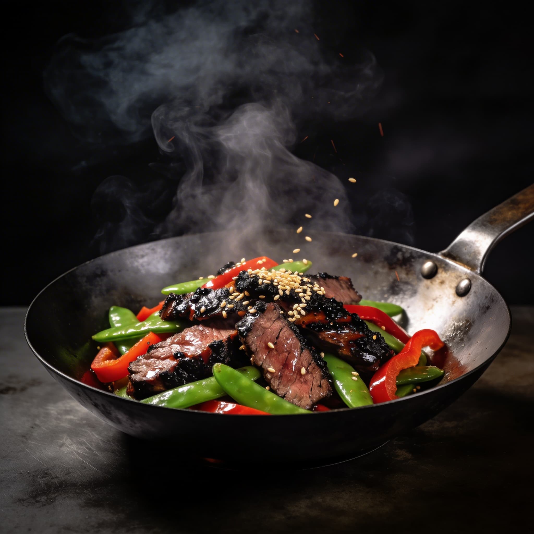 Black Pepper Garlic Steak & Snap Pea Stir-Fry