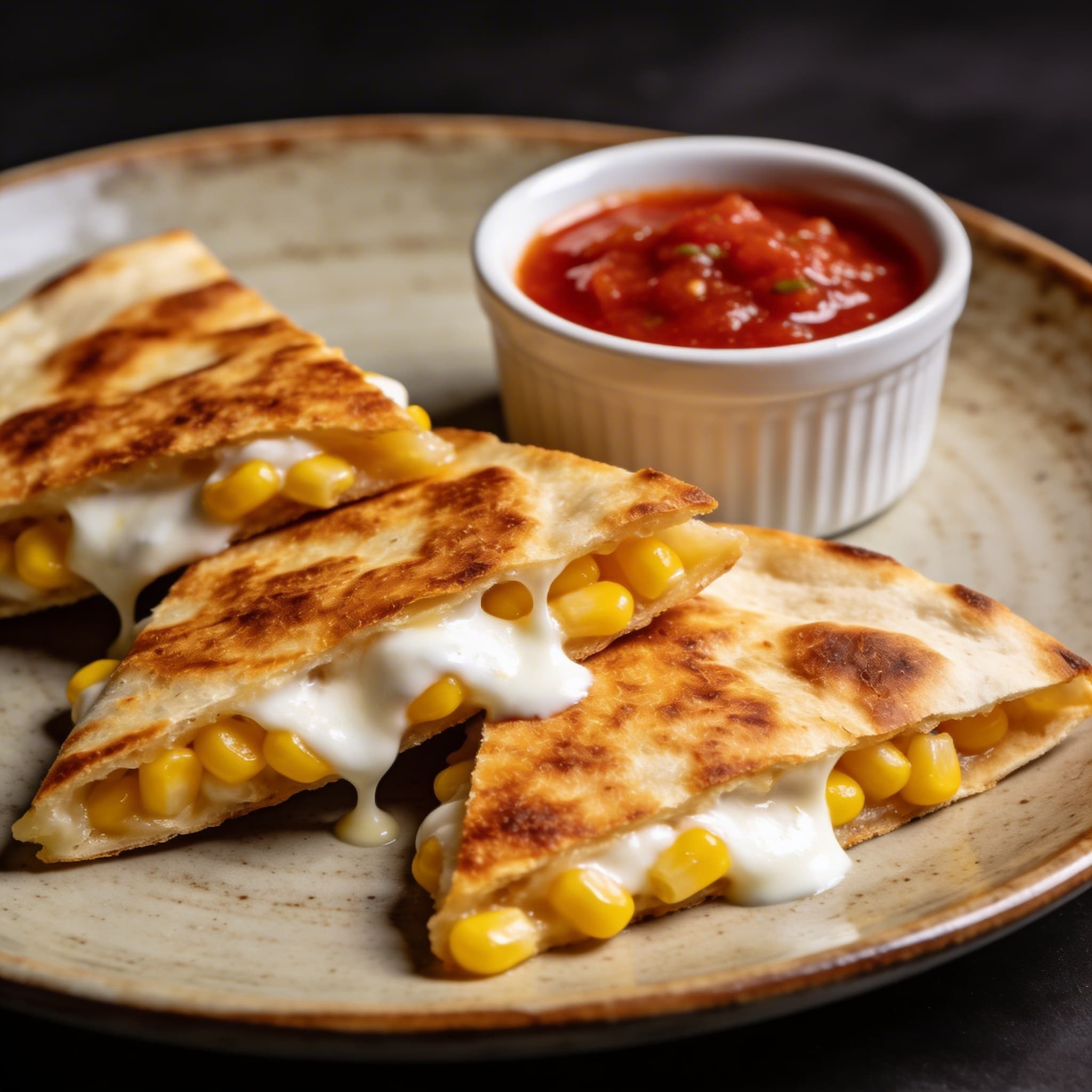 Crispy Chicken & Corn Quesadillas