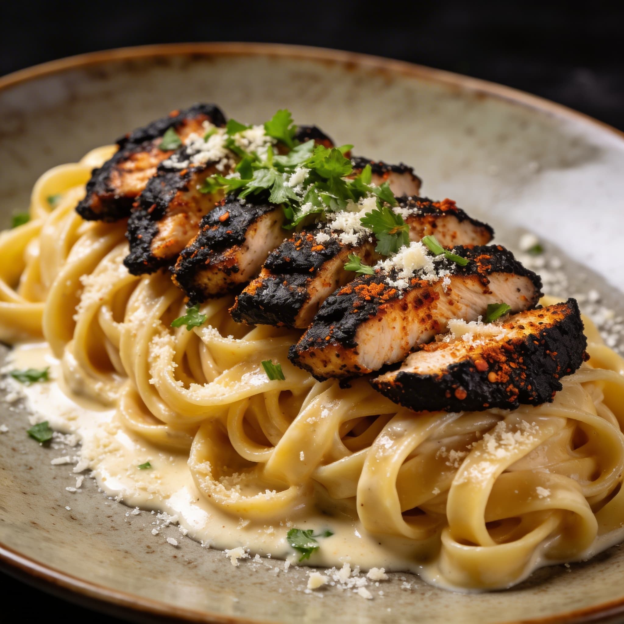 Cajun Chicken Alfredo (Lighter Version)