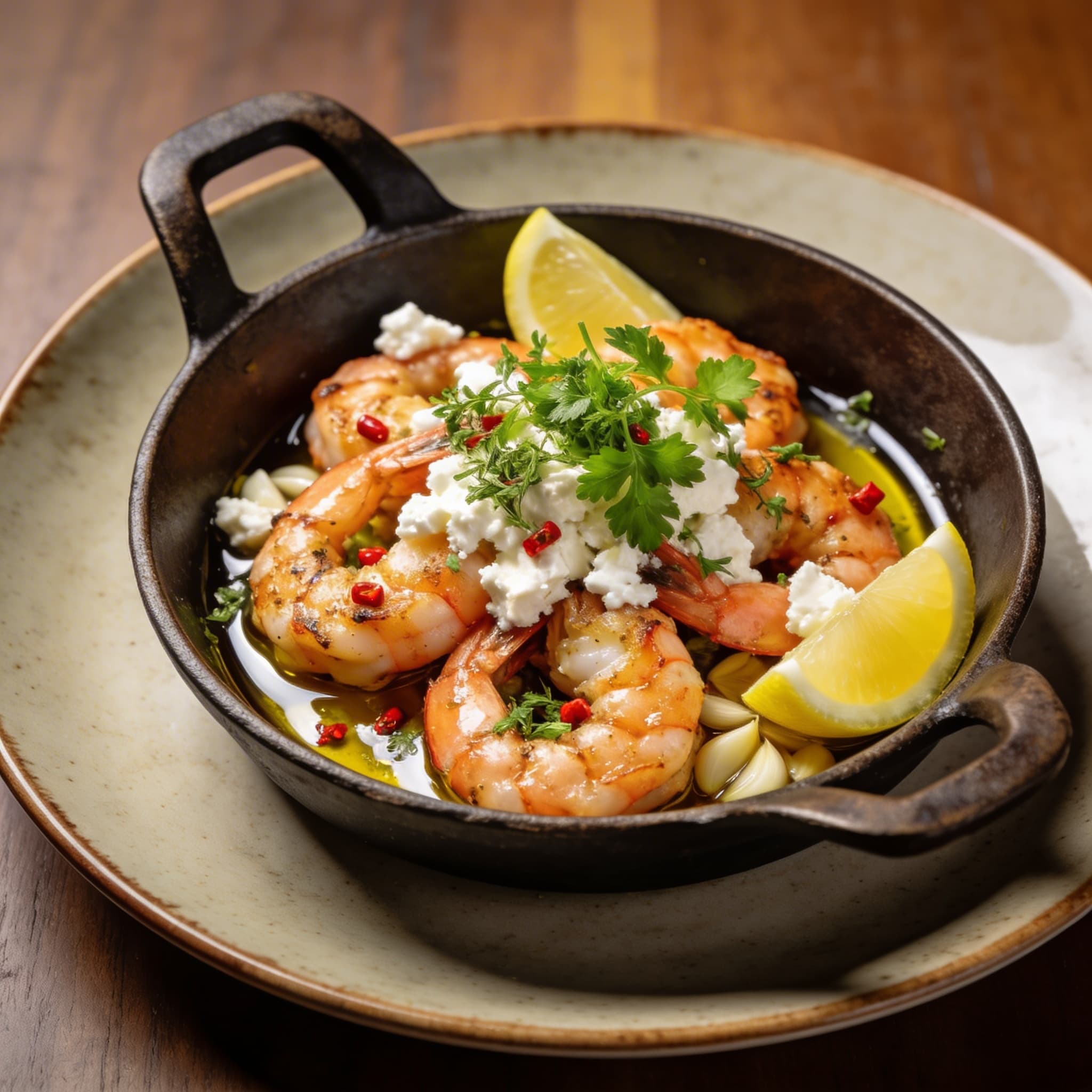 Garlic & Herb Sizzling Shrimp with Feta