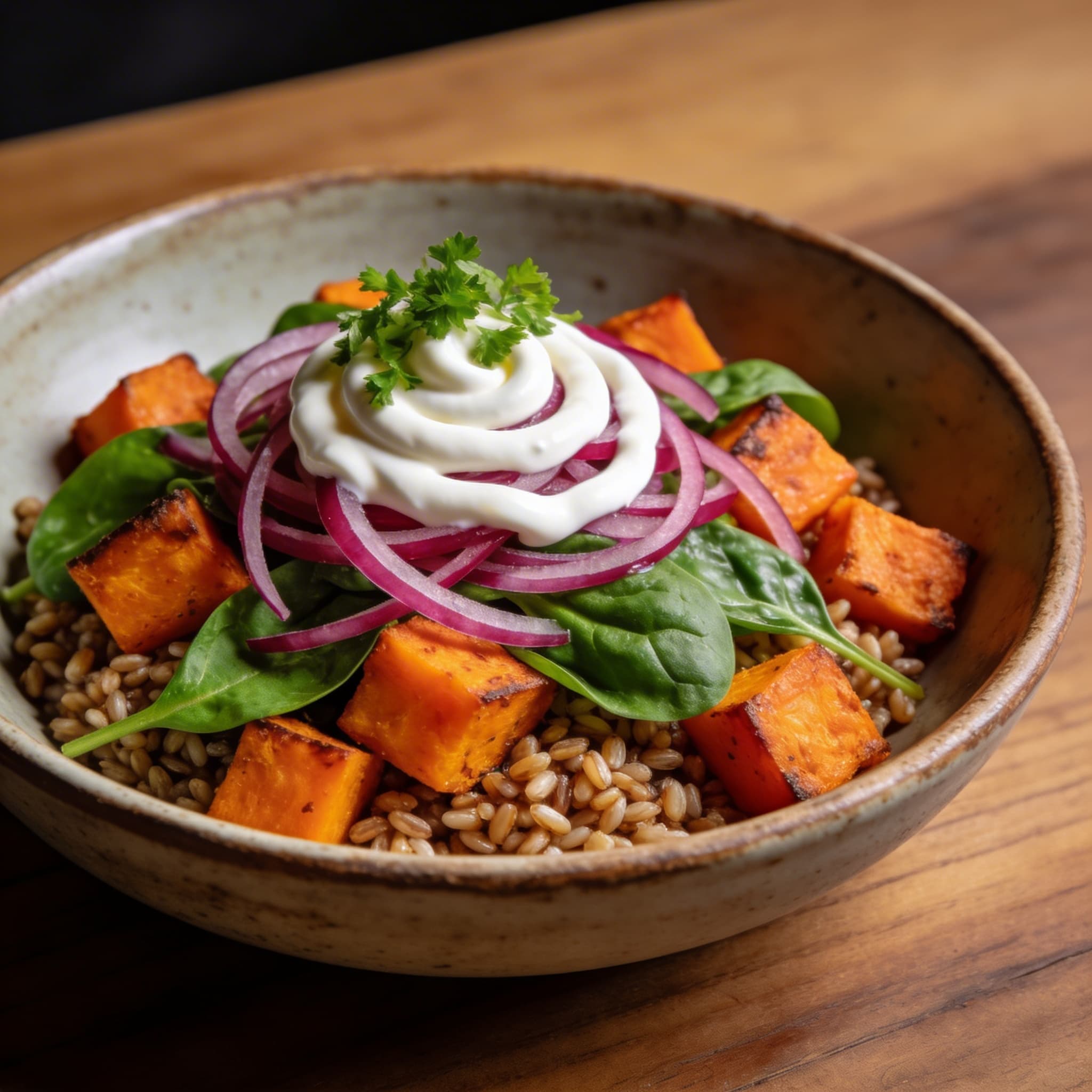 Nourishing Ethiopian-Style Sweet Potato & Farro Bowls