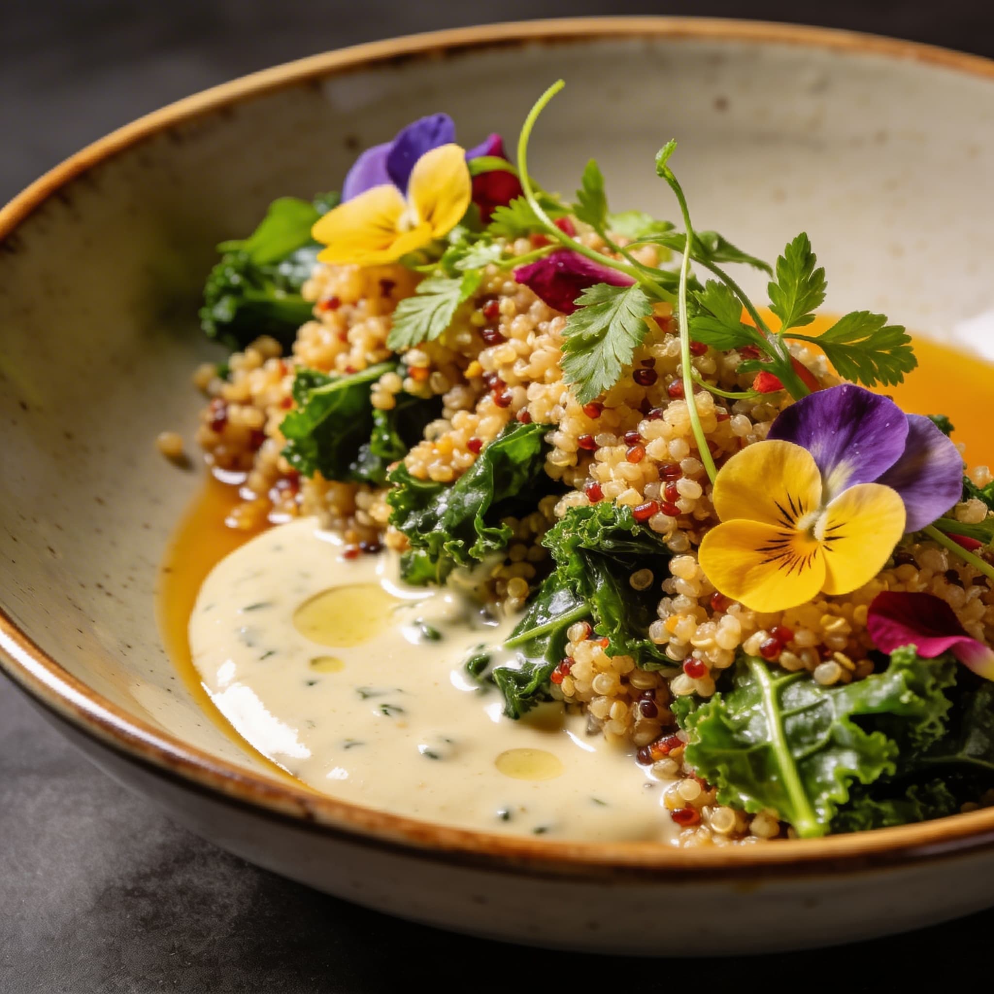 Sun-Kissed Quinoa & Tahini Kale Bowl