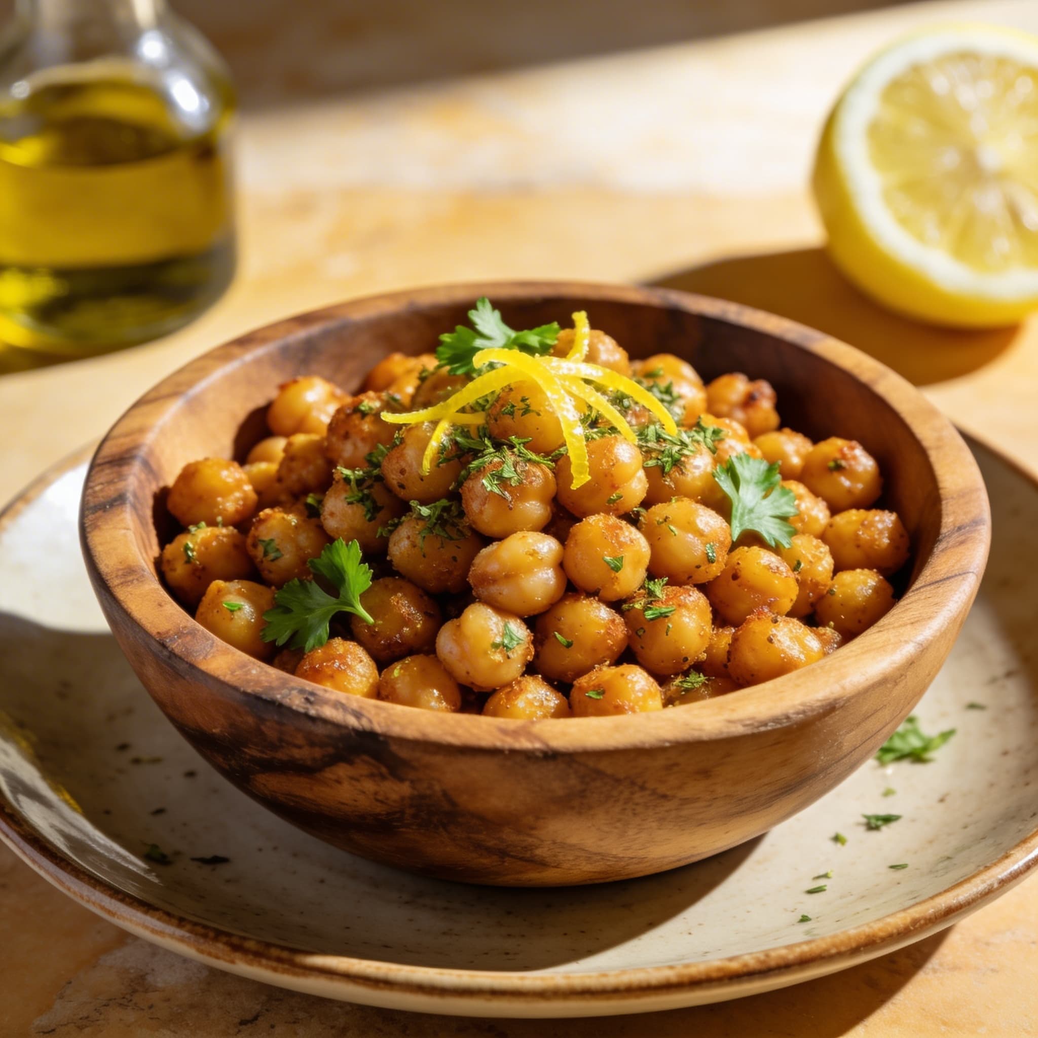 Zesty Lemon & Herb Roasted Crunchy Chickpeas