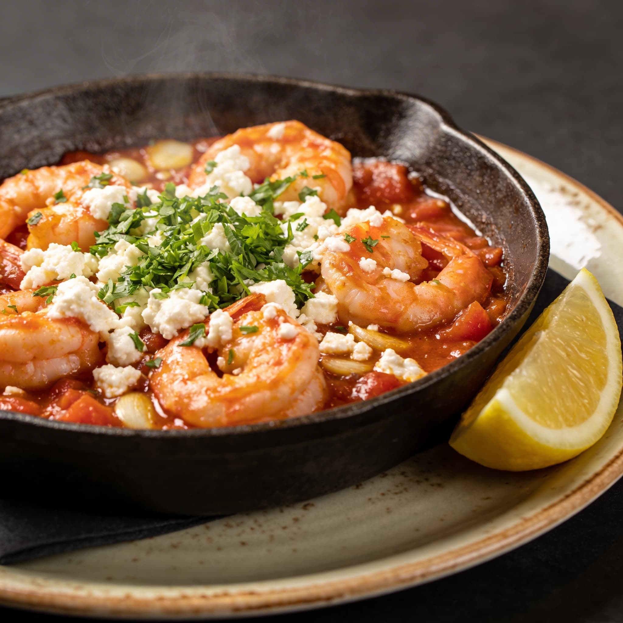 Zesty Mediterranean Shrimp Saganaki Skillet