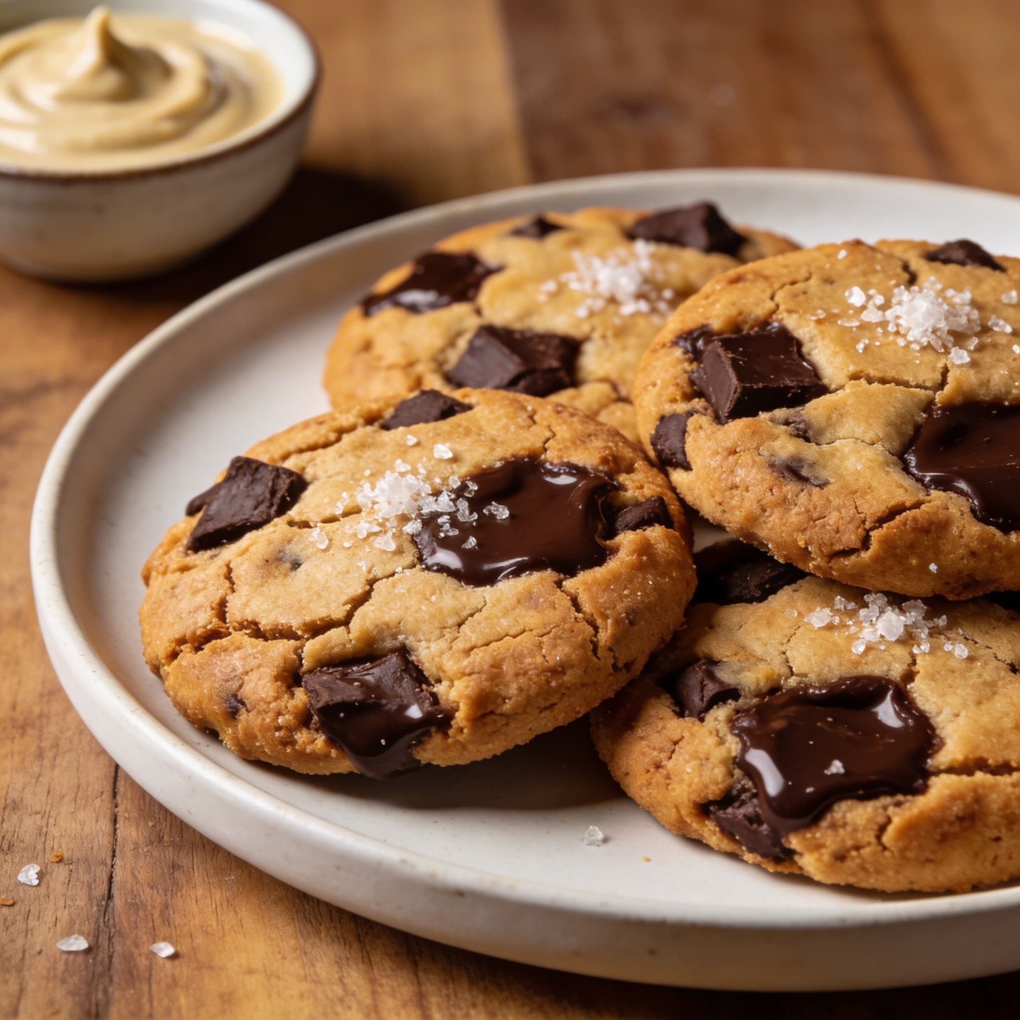 Zesty Tahini & Olive Oil Dark Chocolate Chunk Cookies