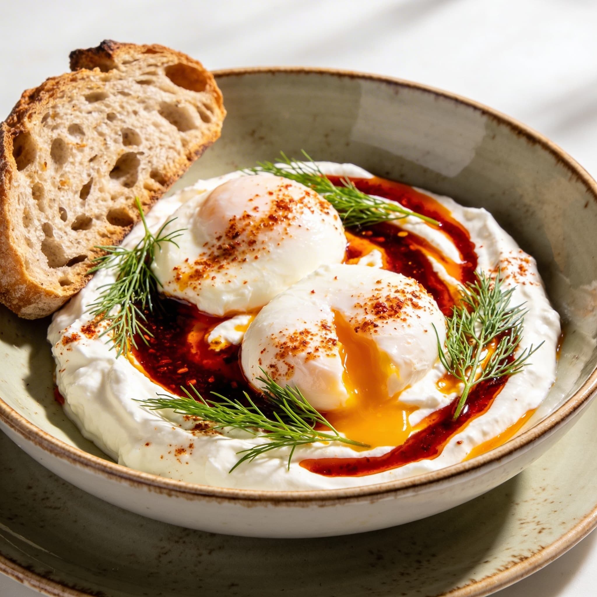 Zesty Turkish-Style Poached Eggs (Cilbir)