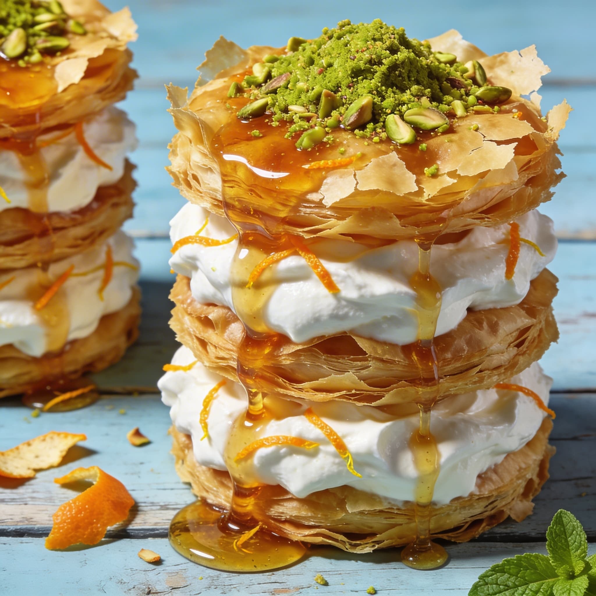 Crispy Honey & Orange Phyllo Stacks