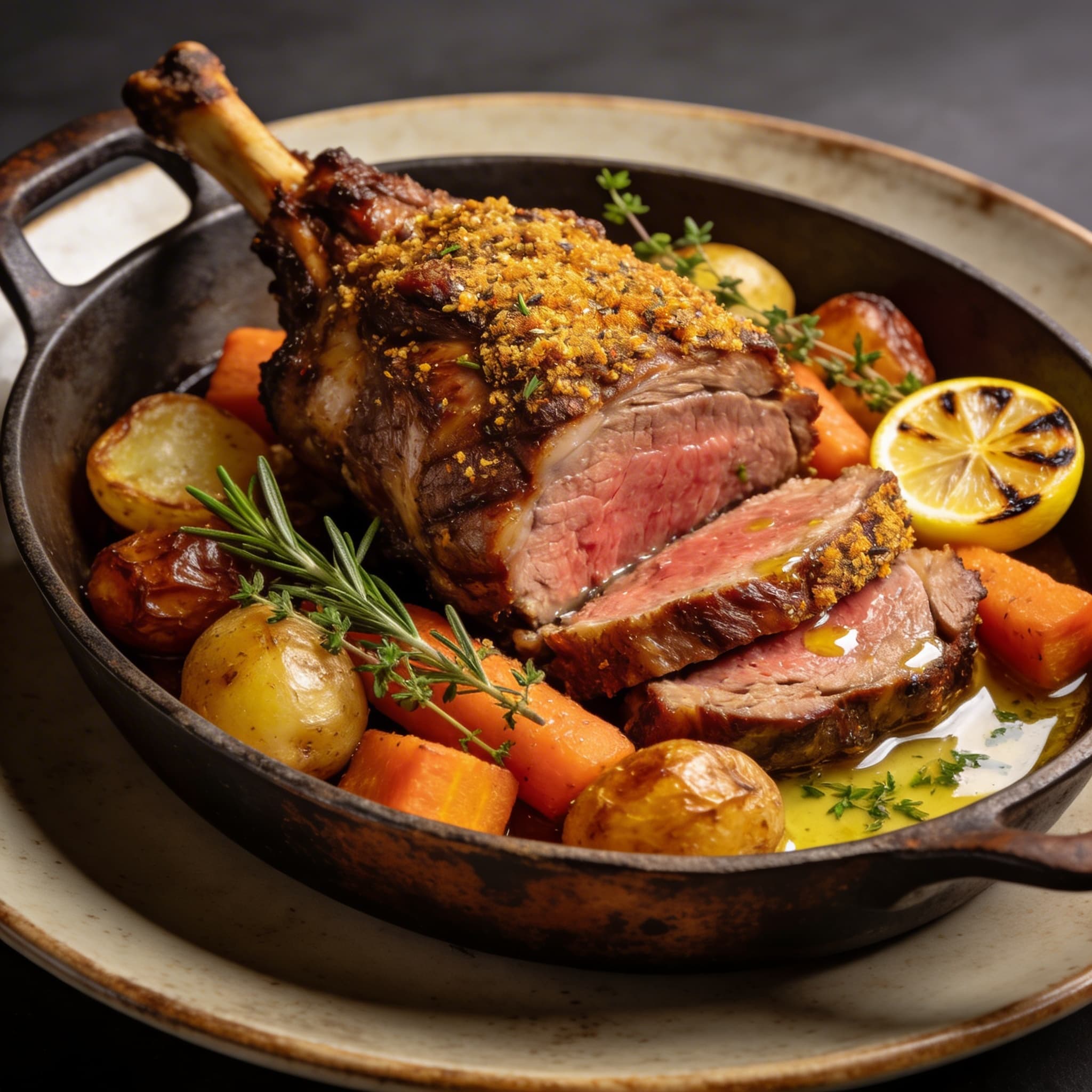 Slow-Roasted Zesty Spice Lamb & Root Veggies