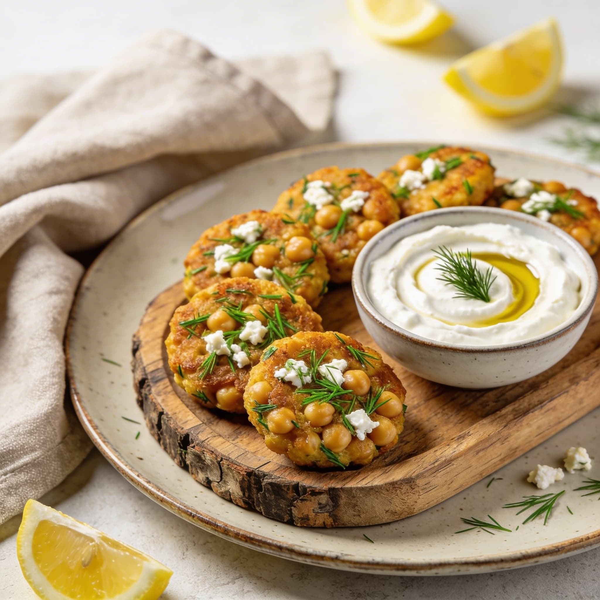 Zesty Feta & Dill Chickpea Bites