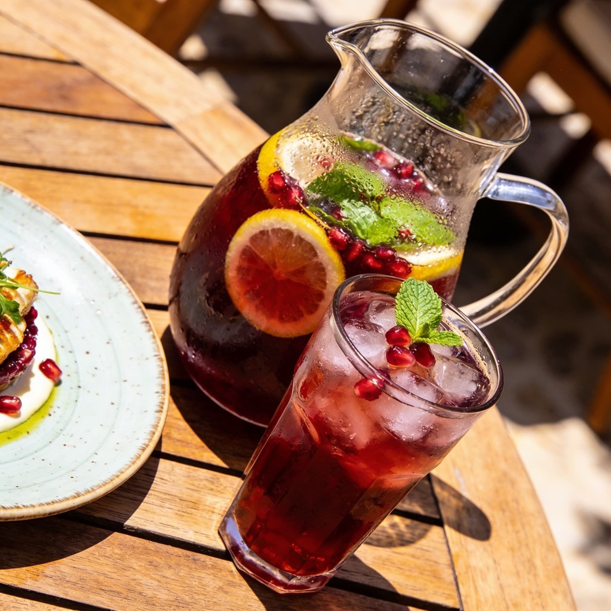 Pomegranate & Mint Sun-Drenched Iced Tea
