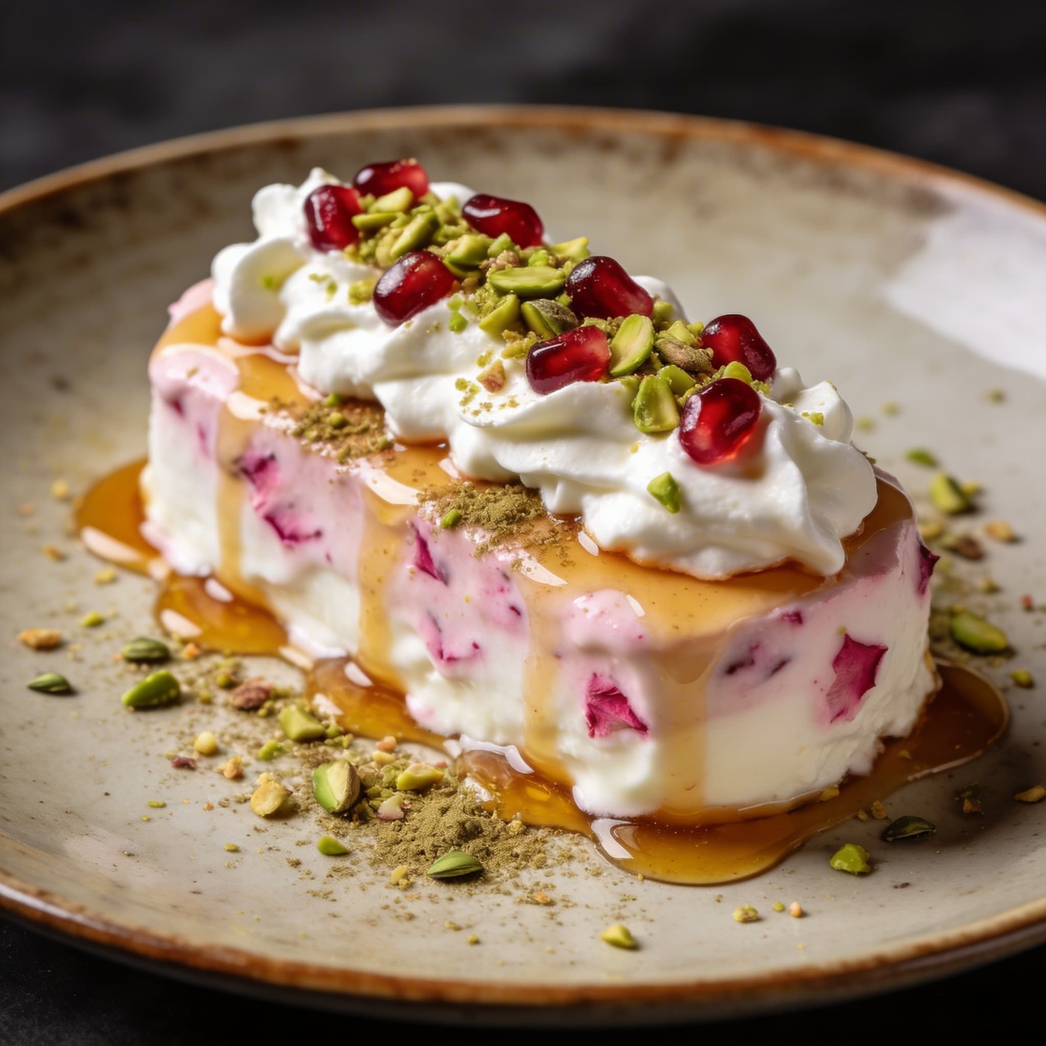 Rose Water & Pistachio Yogurt Mousse