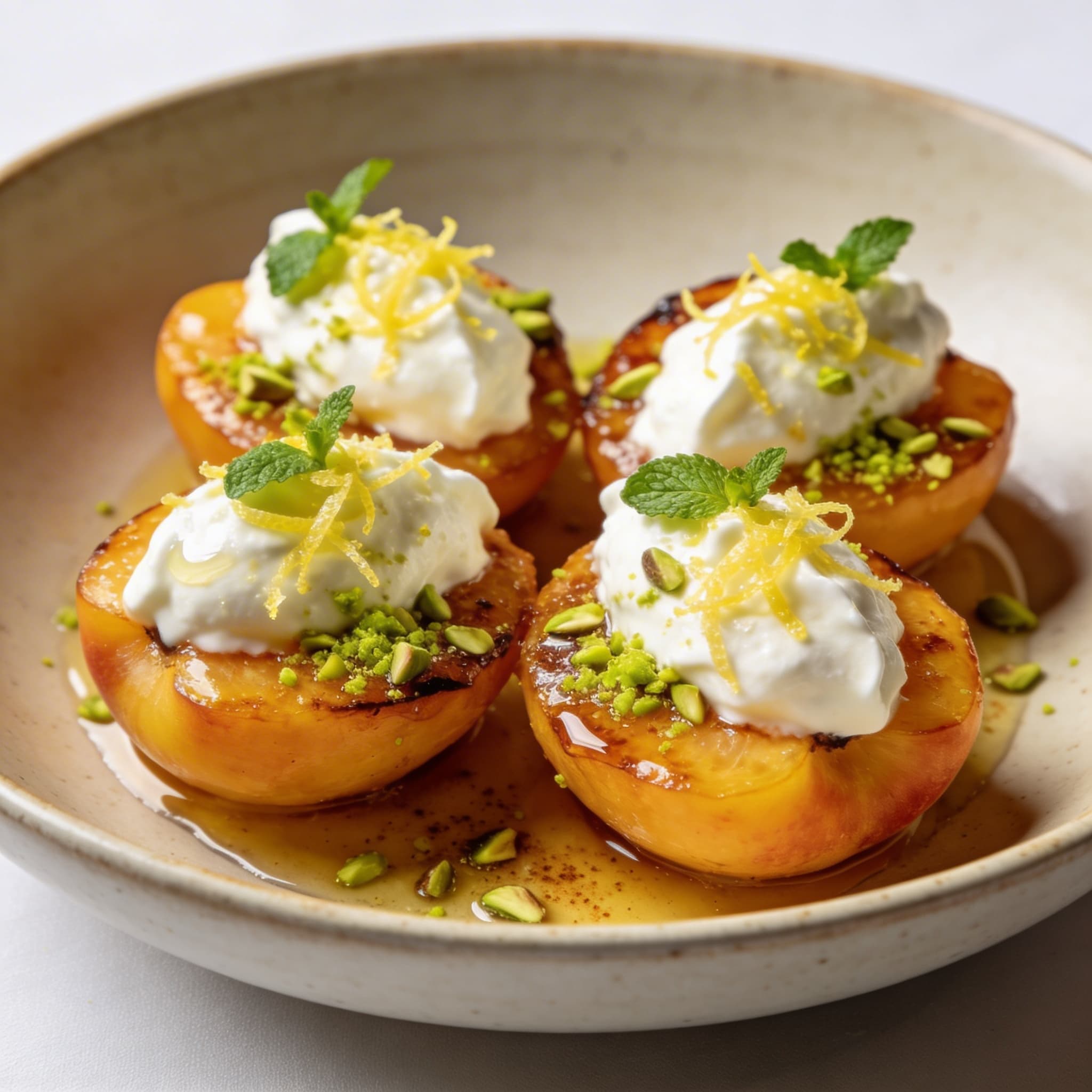 Honey-Roasted Peaches with Zesty Greek Yogurt
