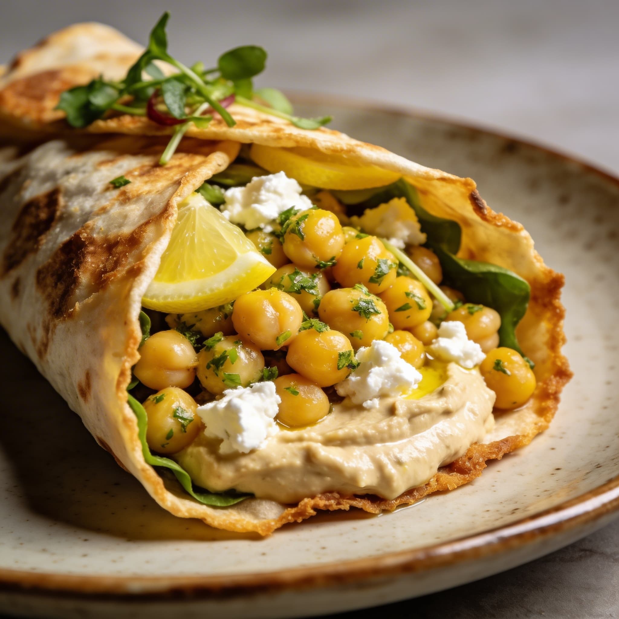 Zesty Chickpea & Feta Crunch Wraps