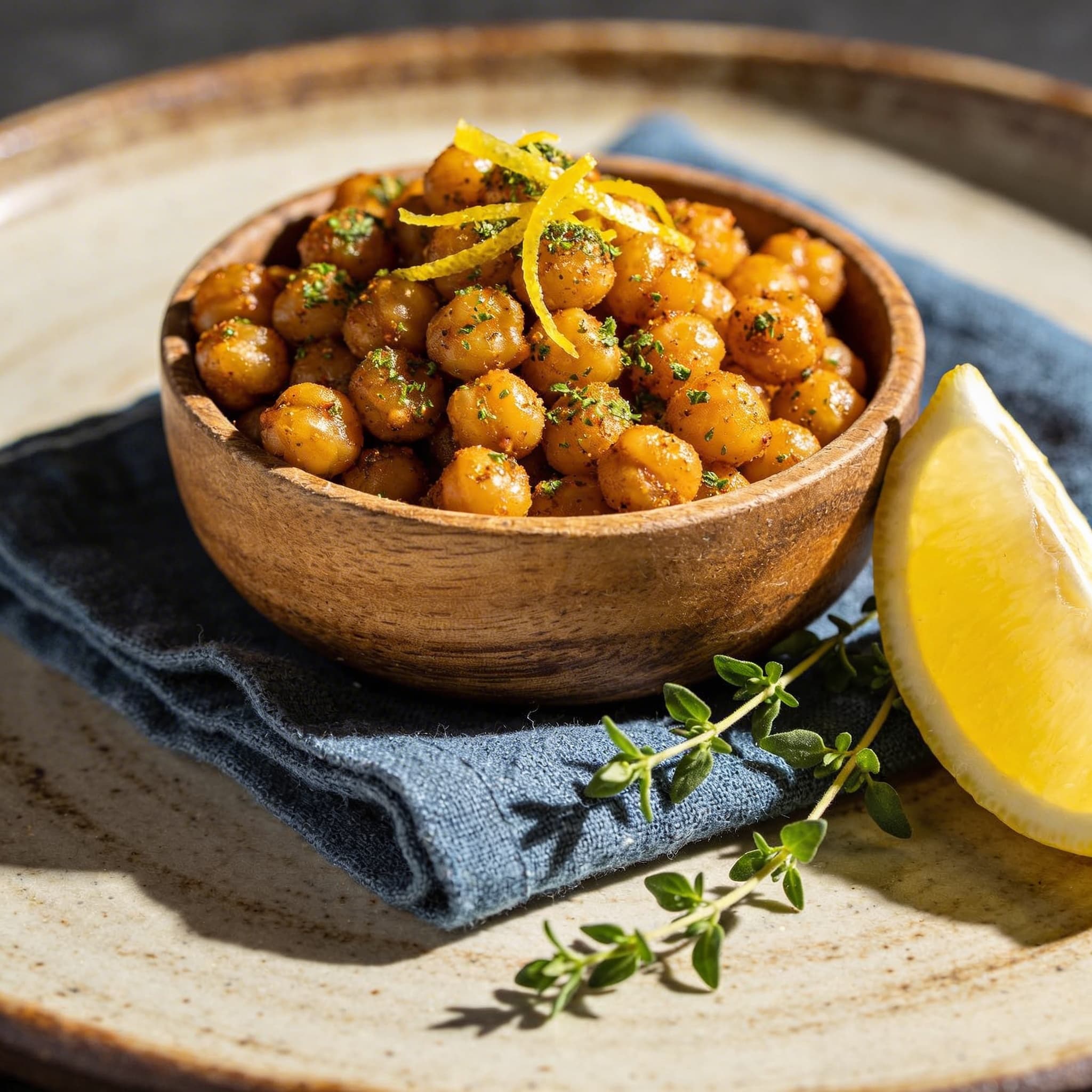 Zesty Lemon & Herb Roasted Chickpeas