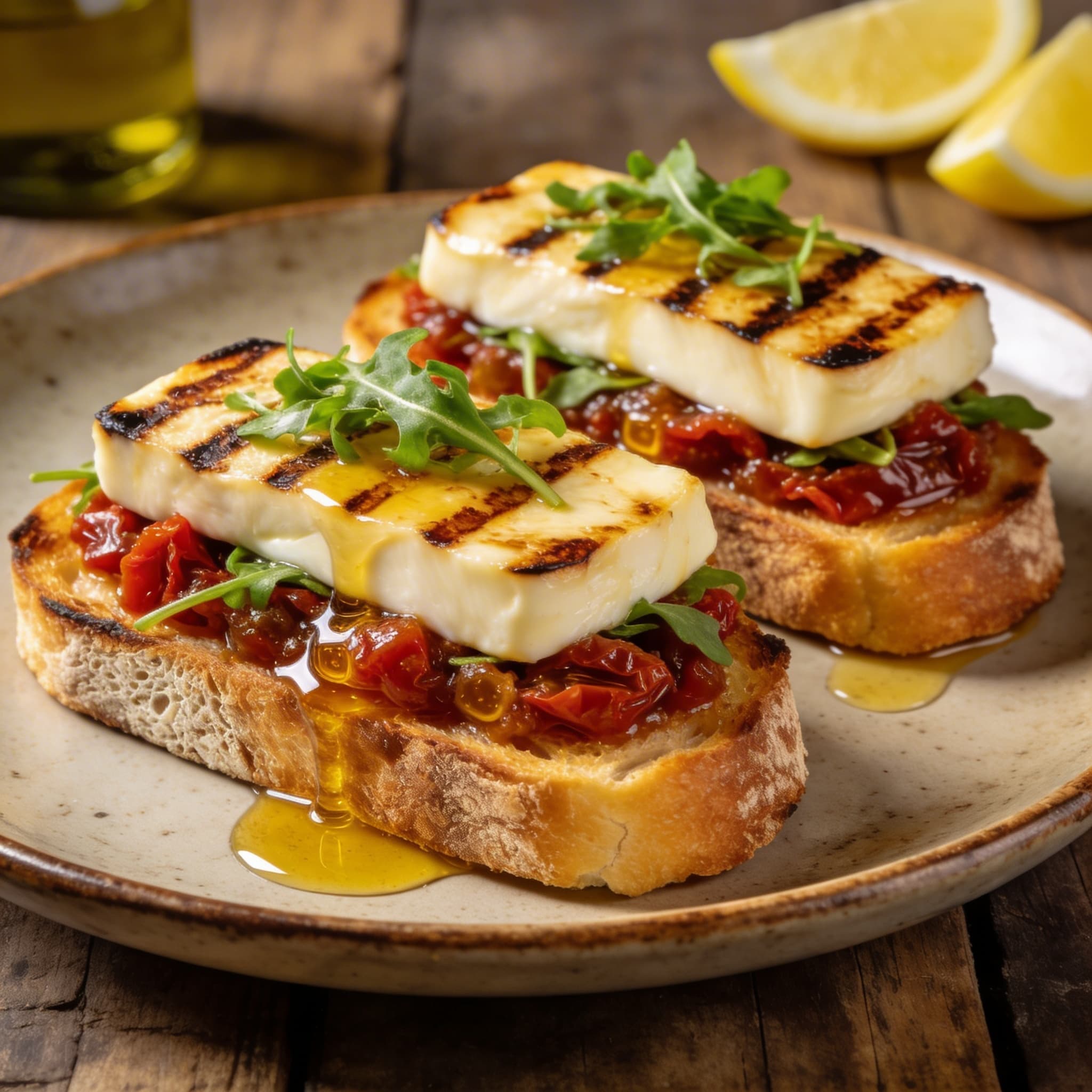 Golden Halloumi Toast with Zesty Tomato Jam