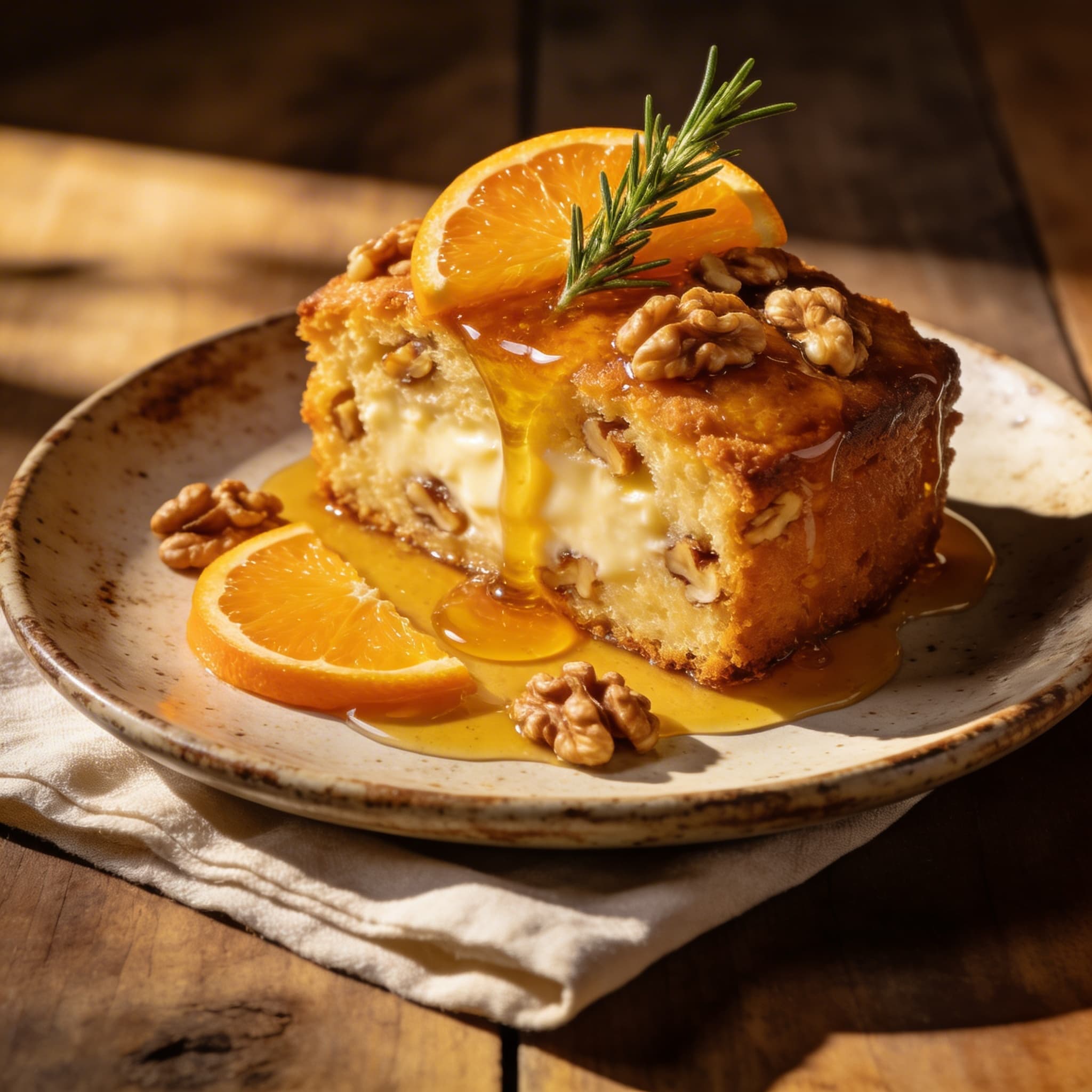 Honey-Glazed Greek Yogurt & Walnut Olive Oil Cake