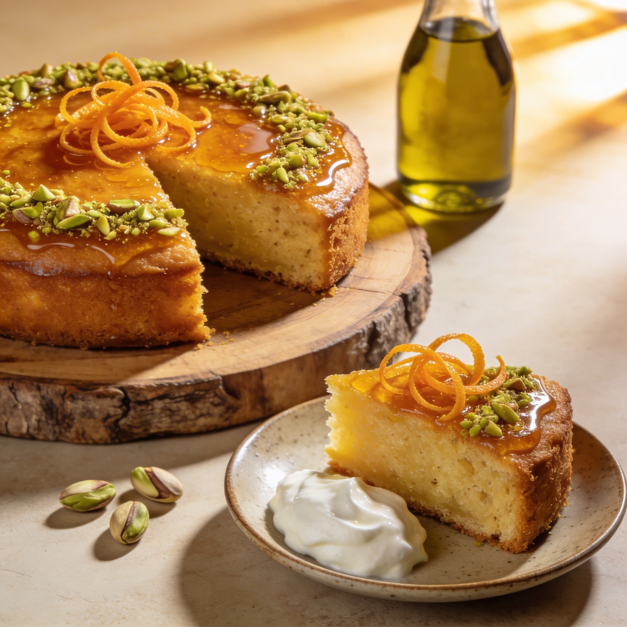 Honey-Pistachio Orange Olive Oil Cake