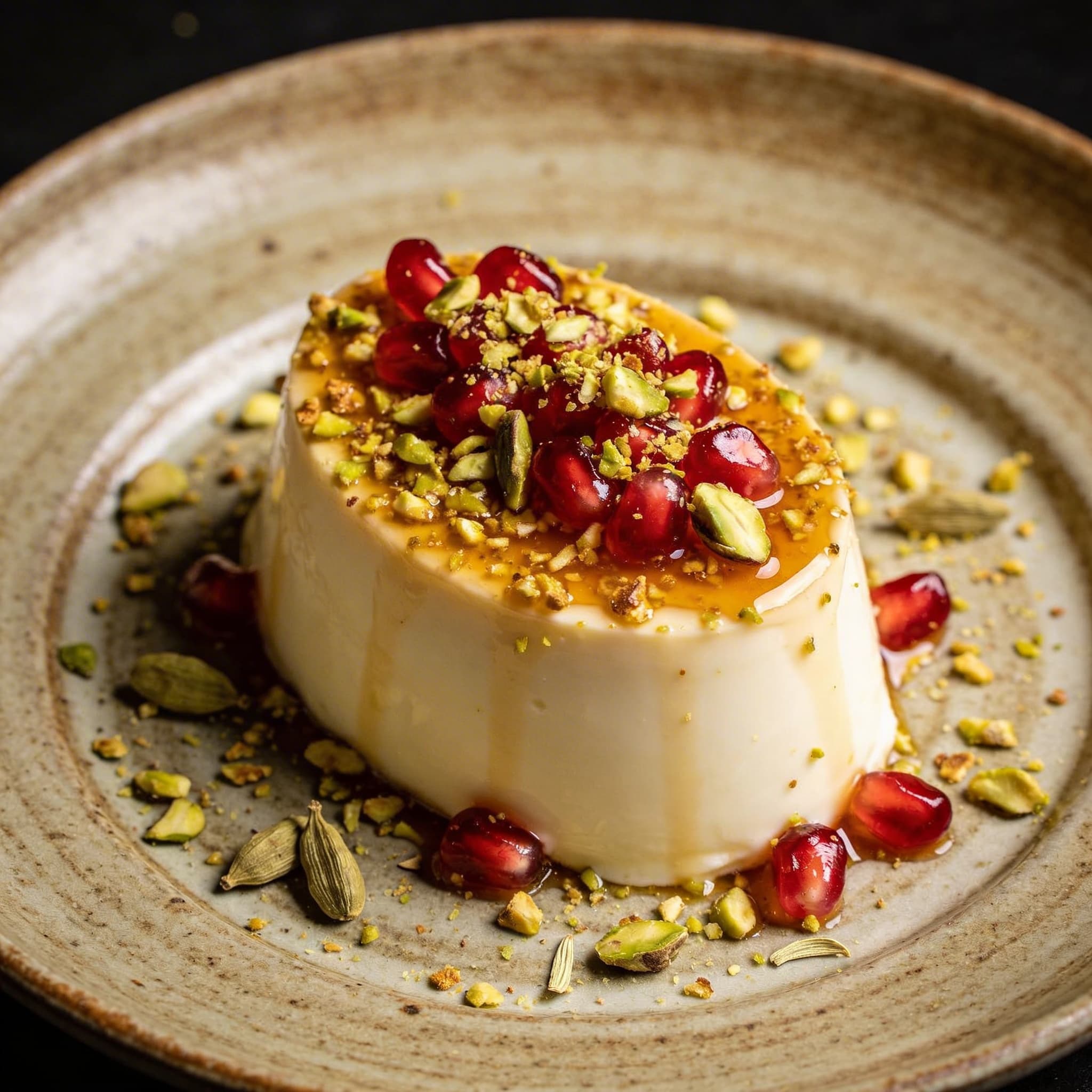 Cardamom & Honey Panna Cotta with Pistachios