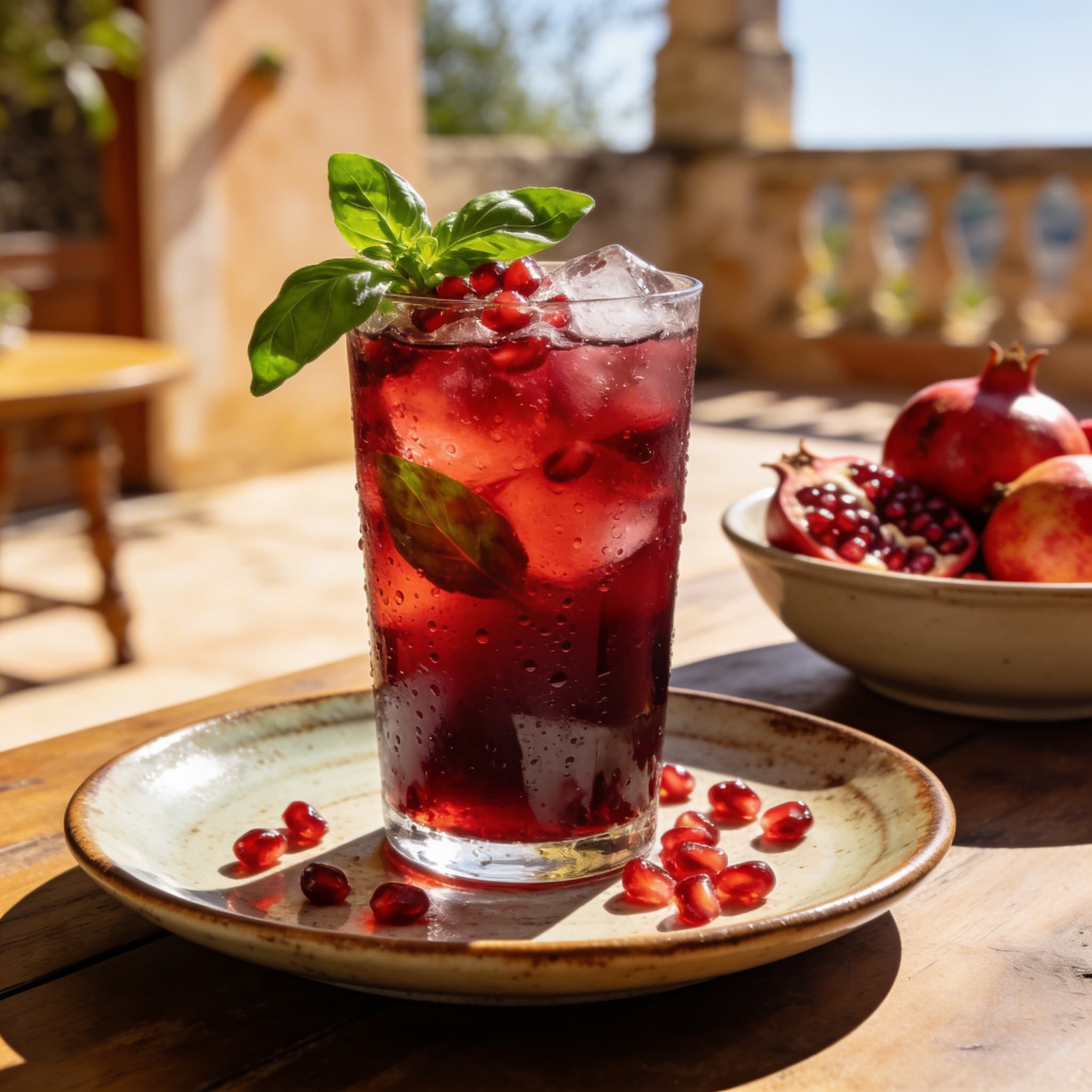 Ruby Basil Pomegranate Refresher