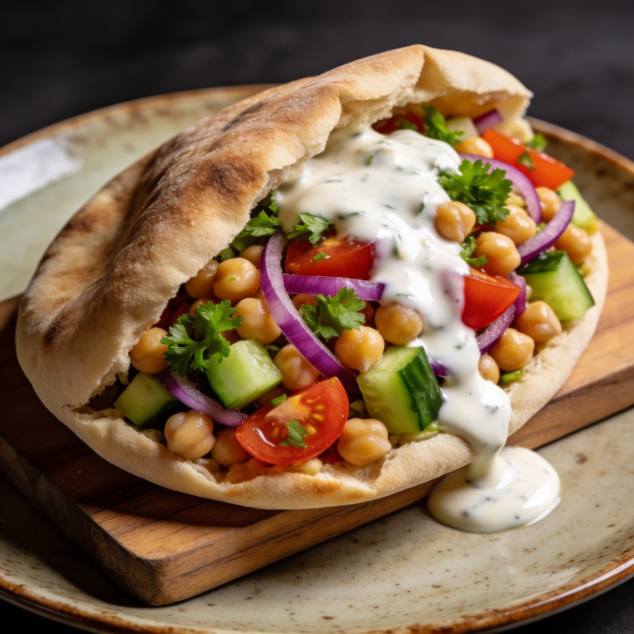 Zesty Chickpea Garden Pita Pockets