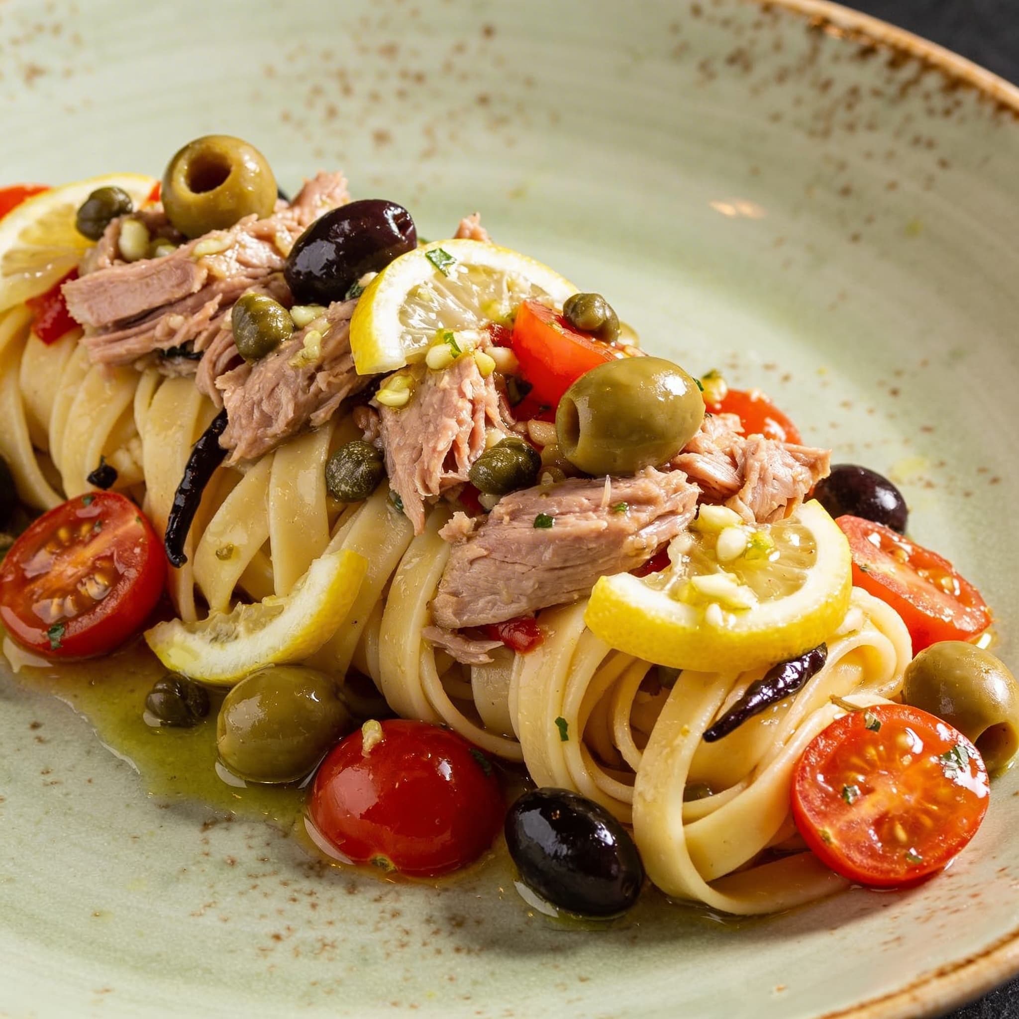 Cold Tuna Puttanesca Pasta Salad