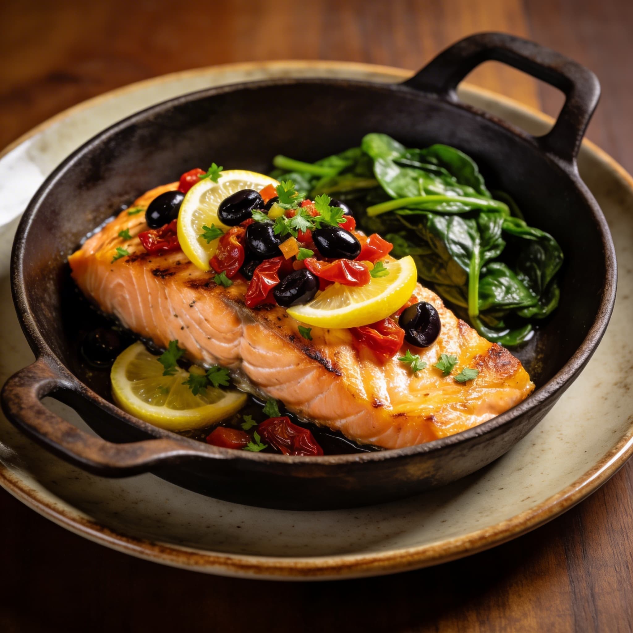 Skillet Mediterranean Salmon Confetti