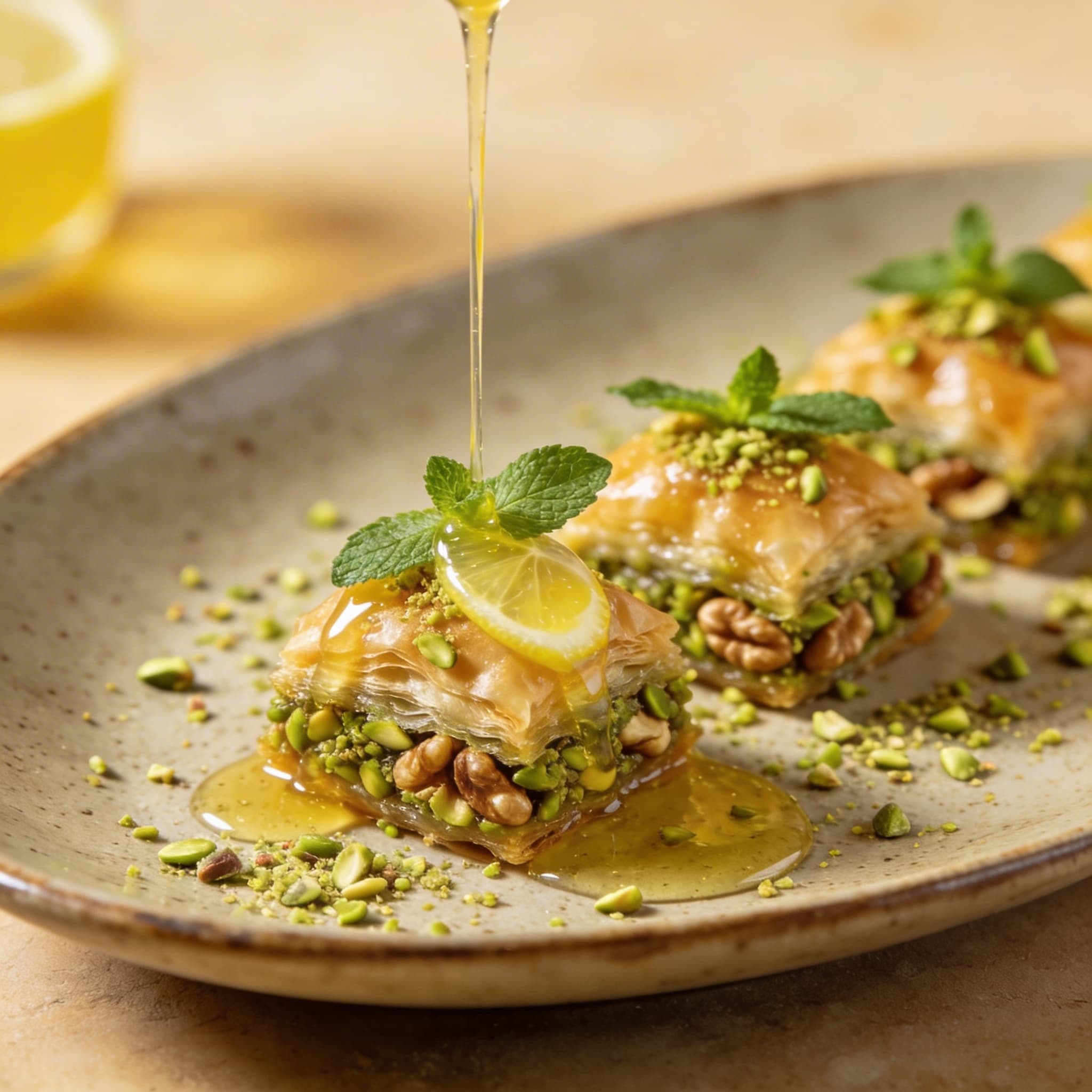 Zesty Honey & Pistachio Baklava Bites